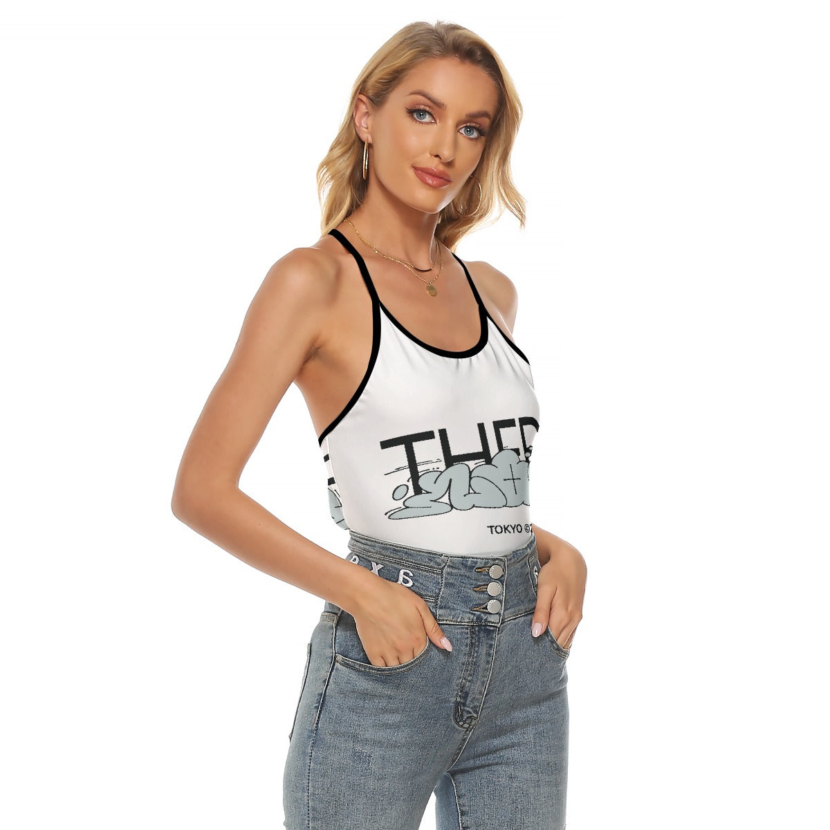 All-Over Print Women's Criss-Cross Open Back Tank Top