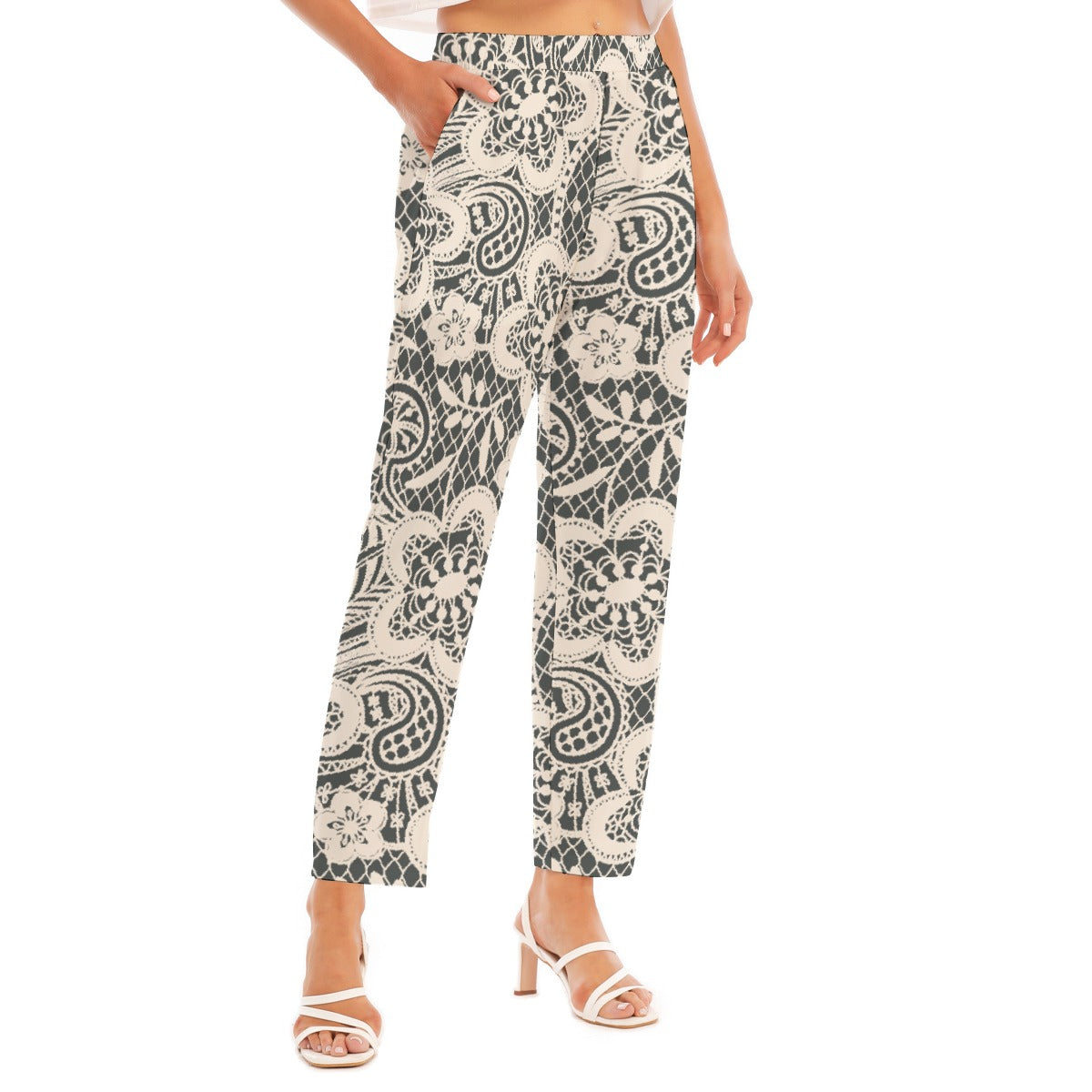 All-Over Print Women's Loose Straight-leg Pants