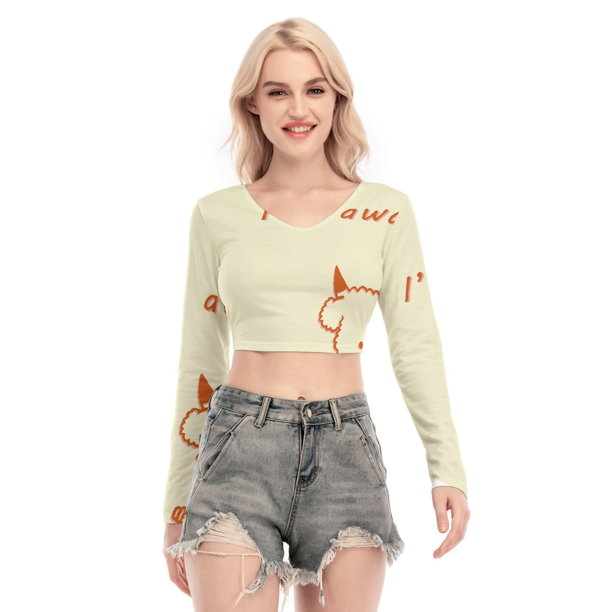 All-Over Print Women's Back Hollow T-shirt With Strap