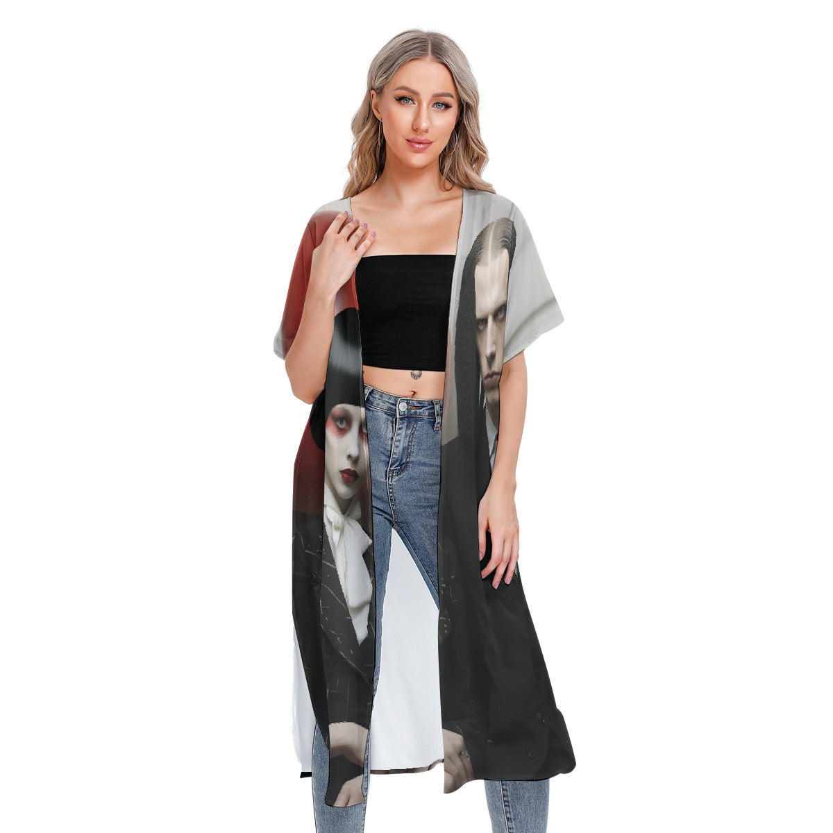 All-Over Print Women's Short Sleeve Cardigan