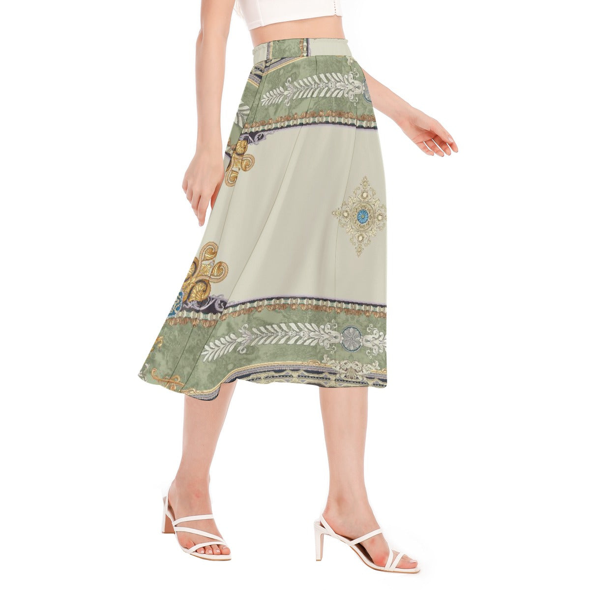 All-Over Print Women's Long Section Chiffon Skirt