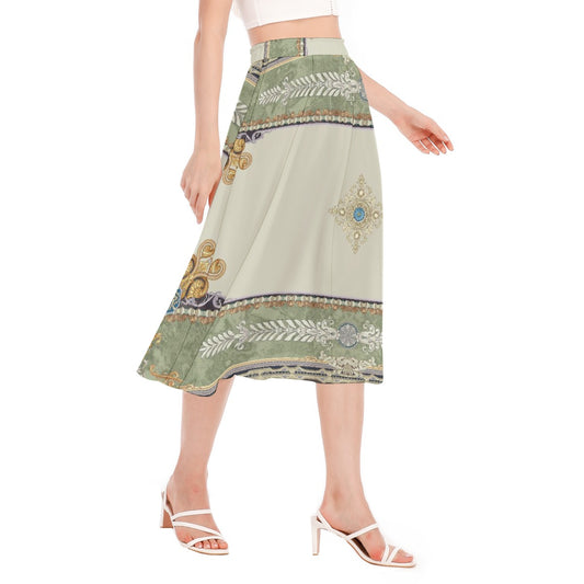 All-Over Print Women's Long Section Chiffon Skirt