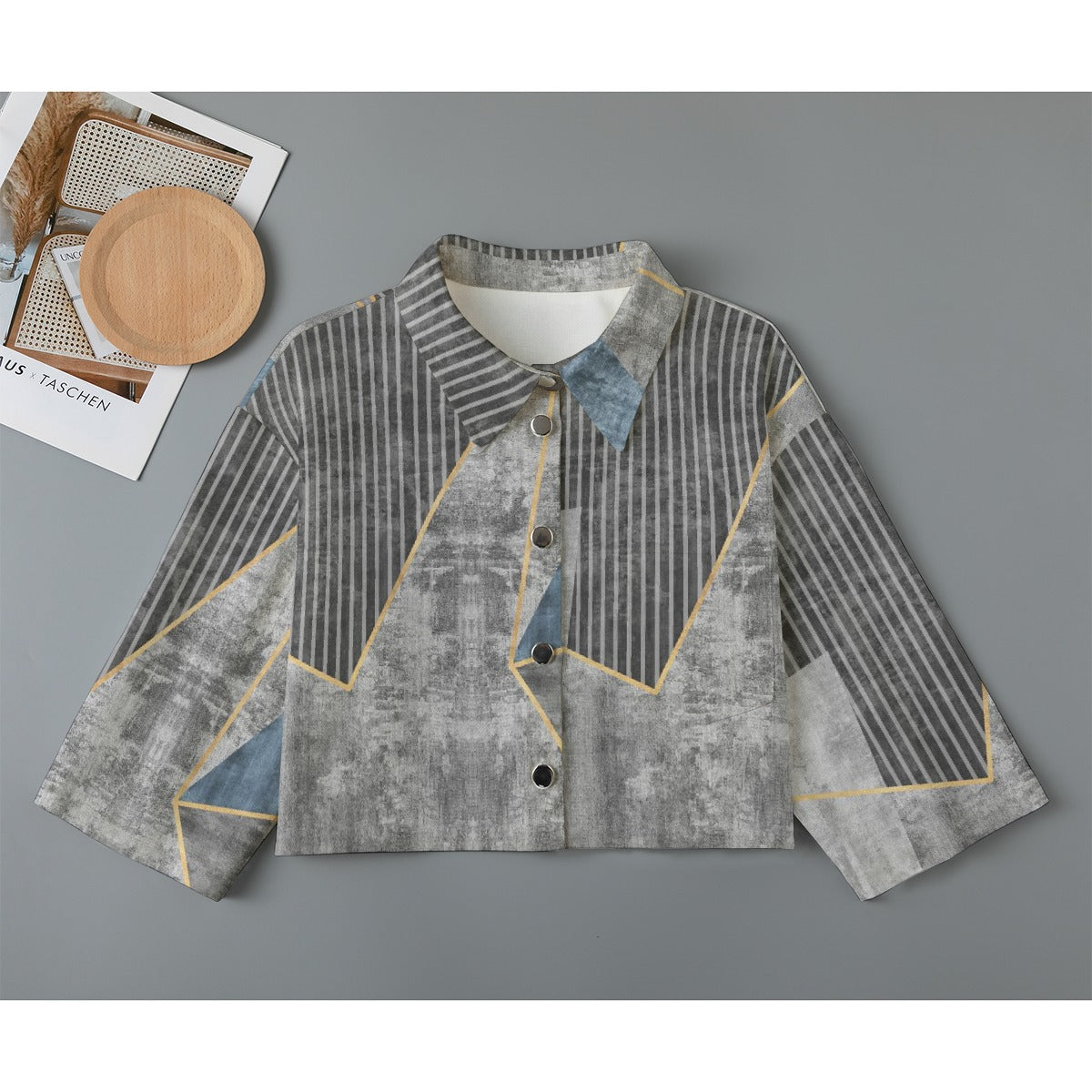 All-Over Print Women's Cropped Jacket | 245GSM Cotton