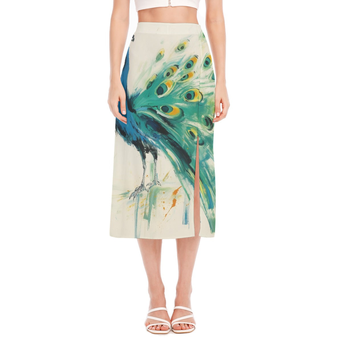 All-Over Print Women's High Slit Long Skirt