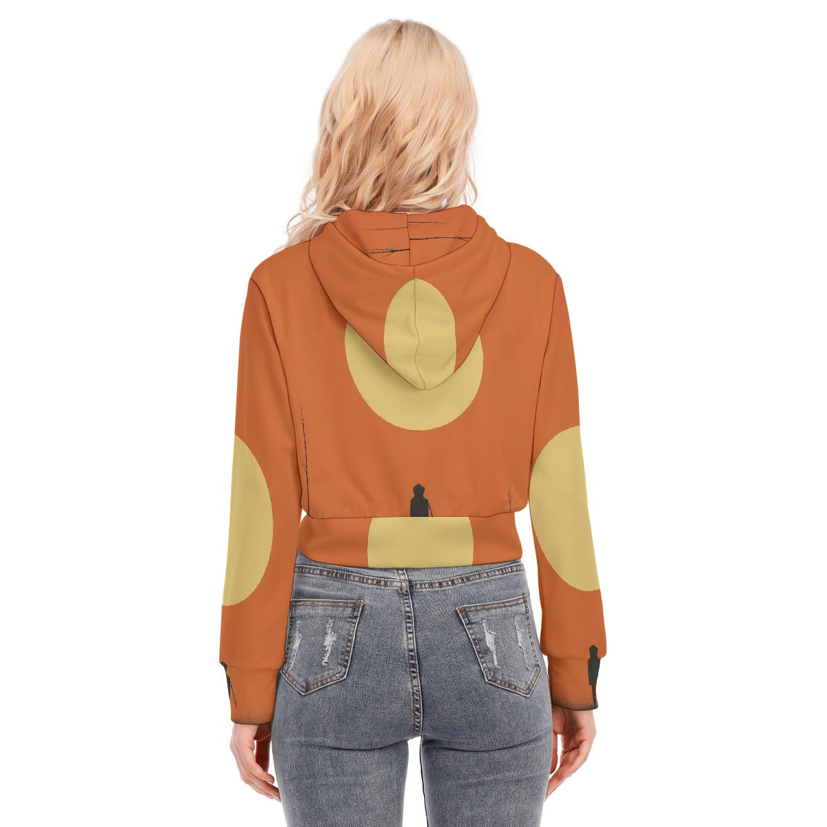 All-Over Print Women's Crop Top Hoodie With Zipper Closure