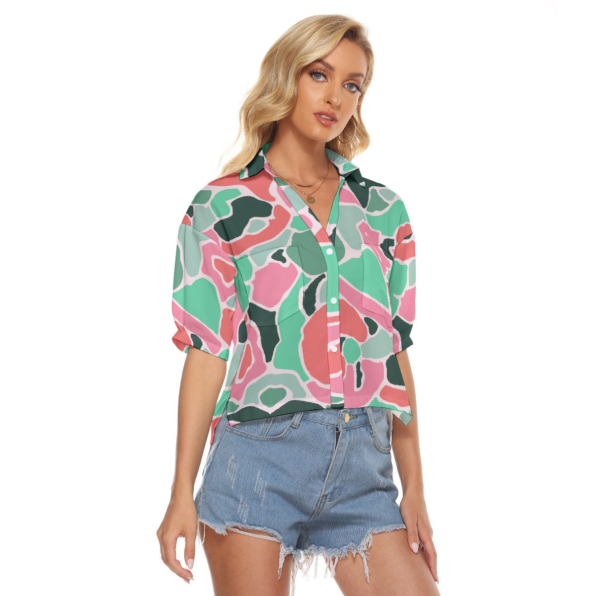 All-Over Print Women's V-neck Shirts