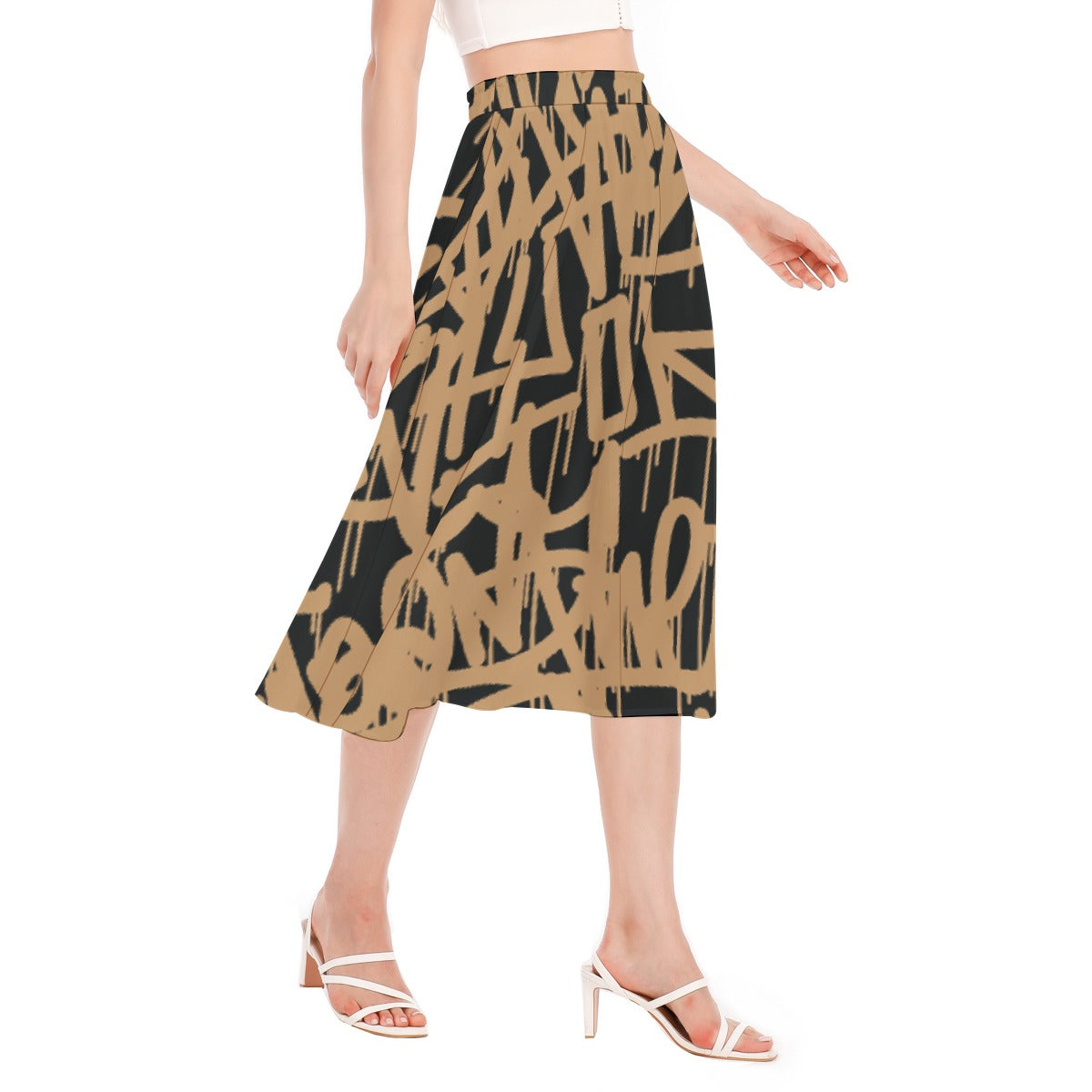 All-Over Print Women's Long Section Chiffon Skirt