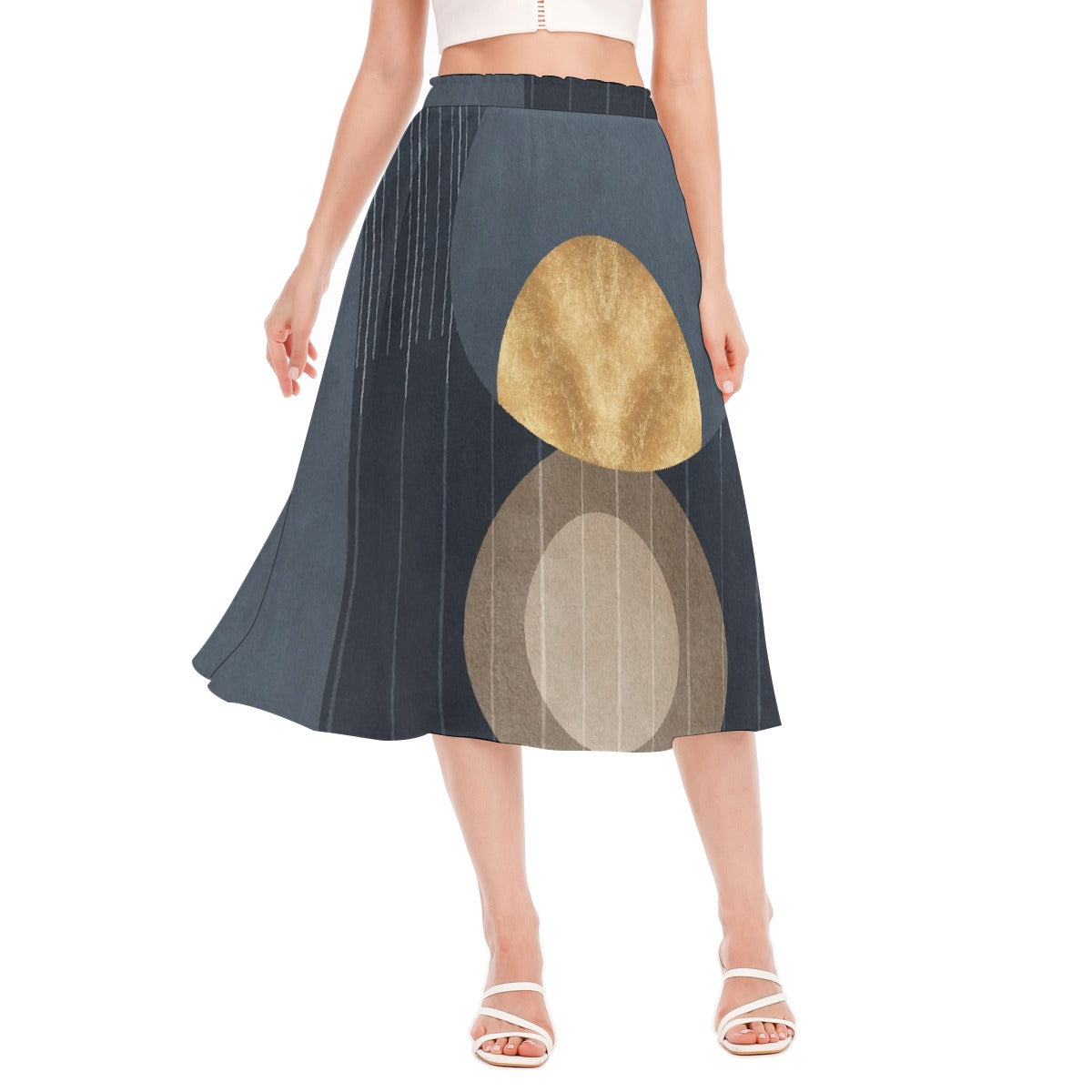 All-Over Print Women's Long Section Chiffon Skirt