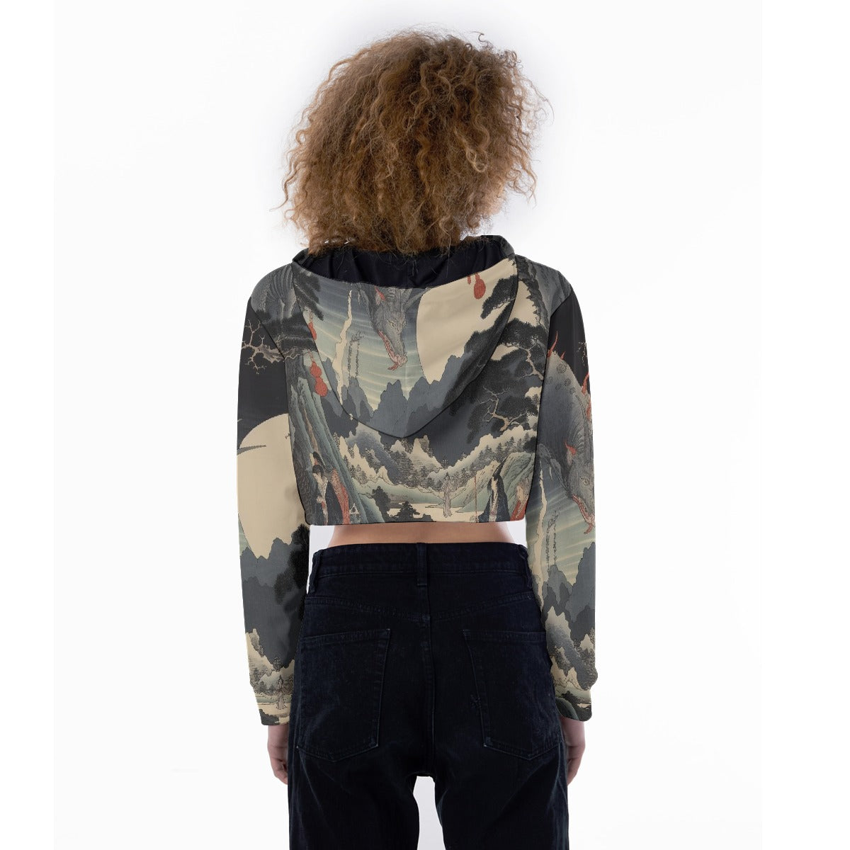 All-Over Print Women's Crop Top Hoodie