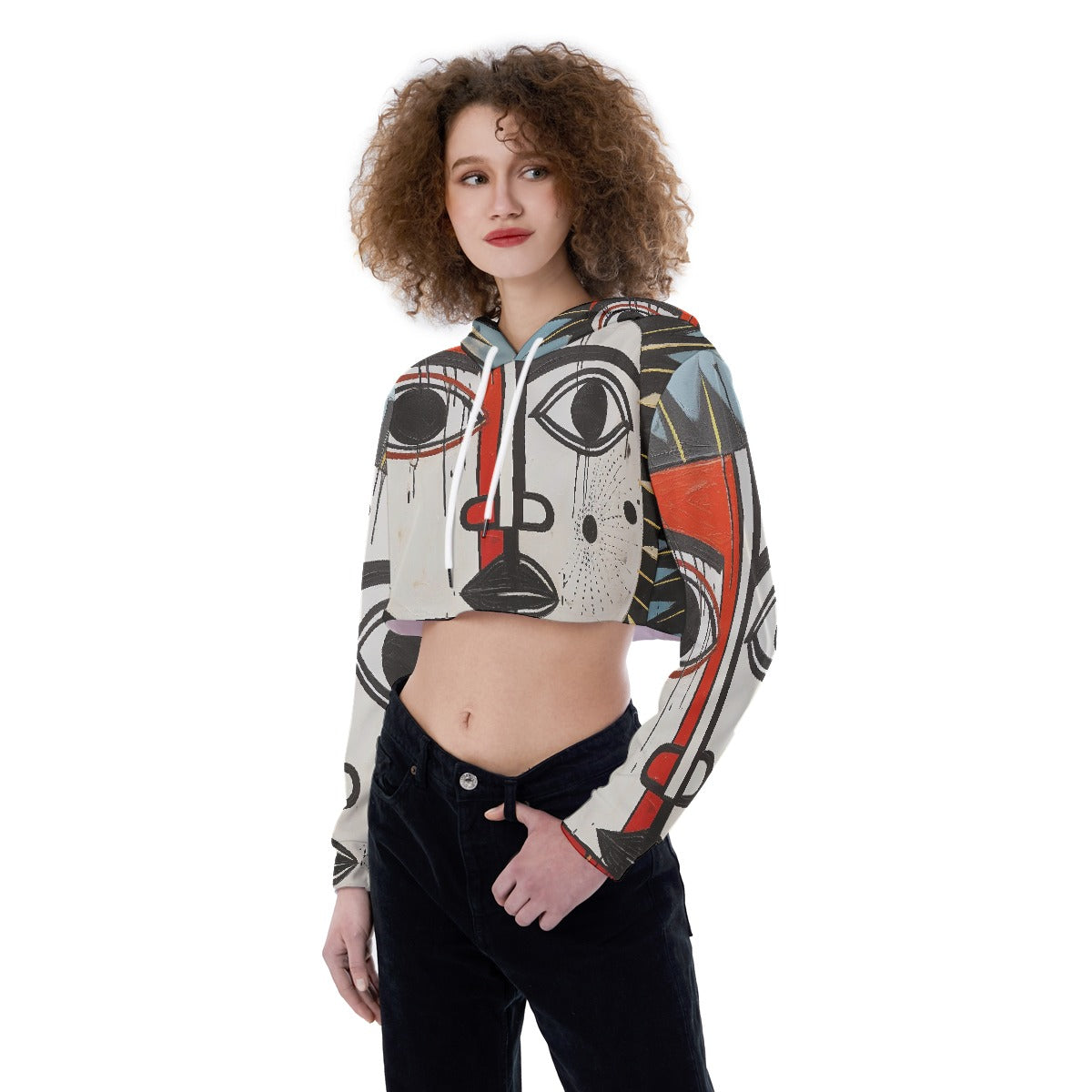 All-Over Print Women's Crop Top Hoodie