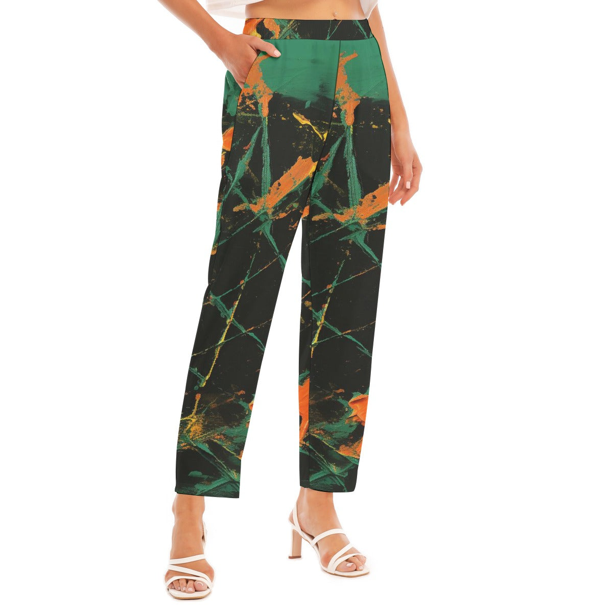 All-Over Print Women's Loose Straight-leg Pants