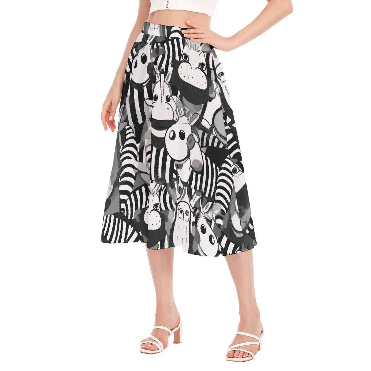 All-Over Print Women's Long Section Chiffon Skirt