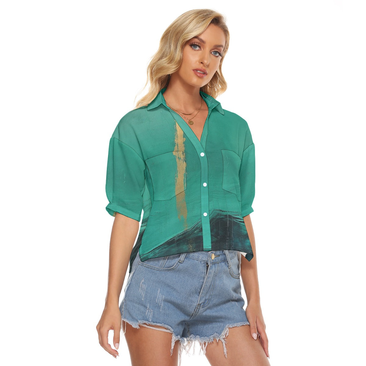 All-Over Print Women's V-neck Shirts