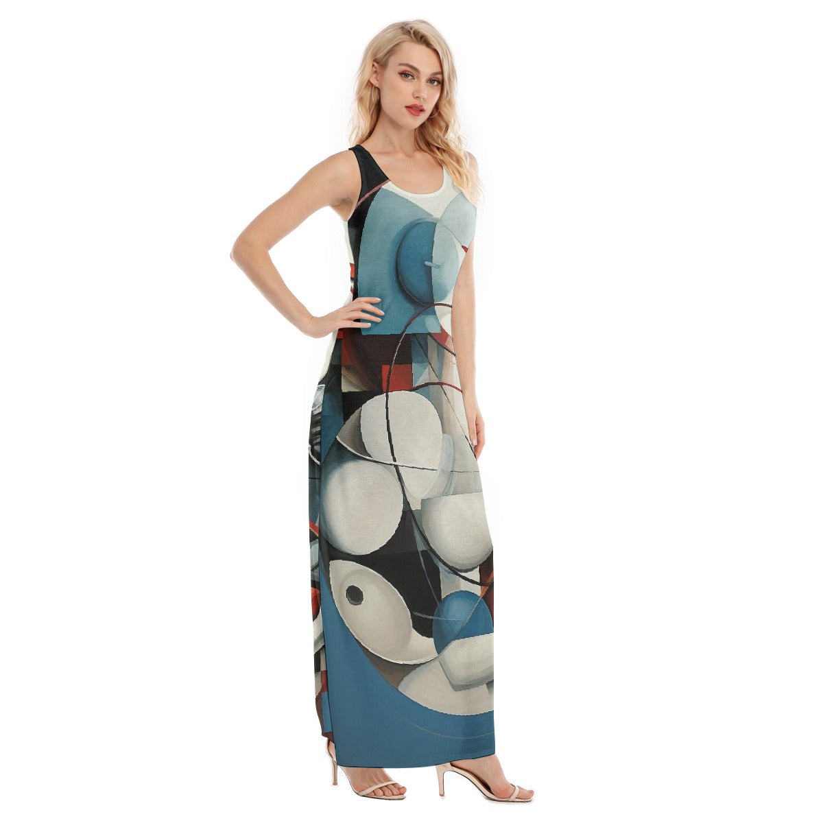 All-Over Print Women's Vest Dress | Length To Ankle