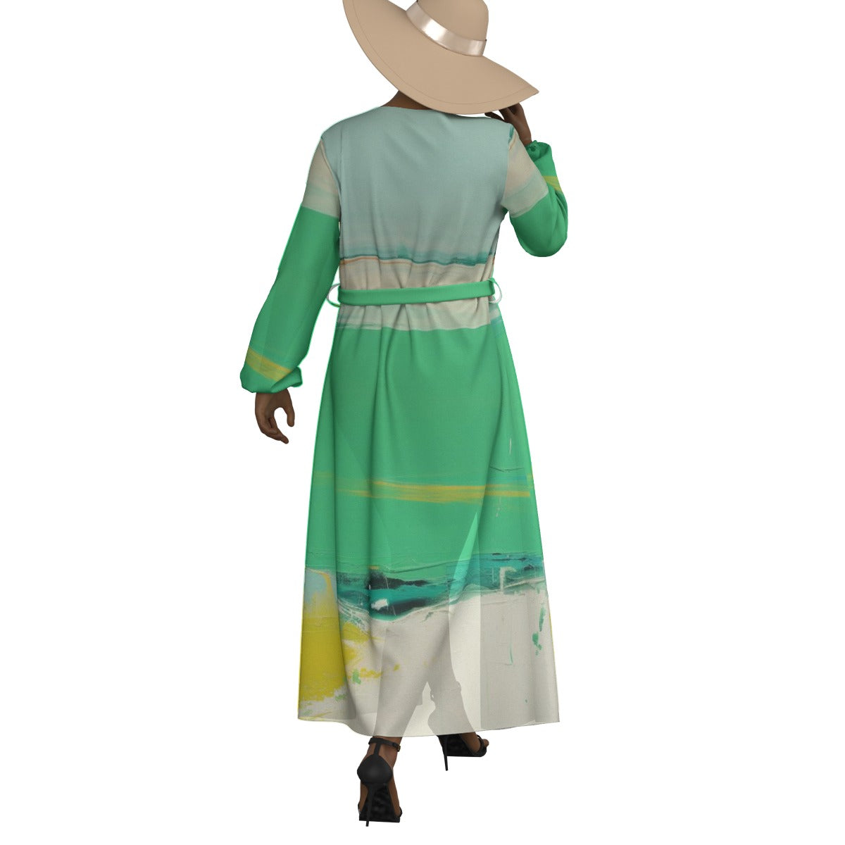 All-Over Print Women's Lace-up Chiffon Robe