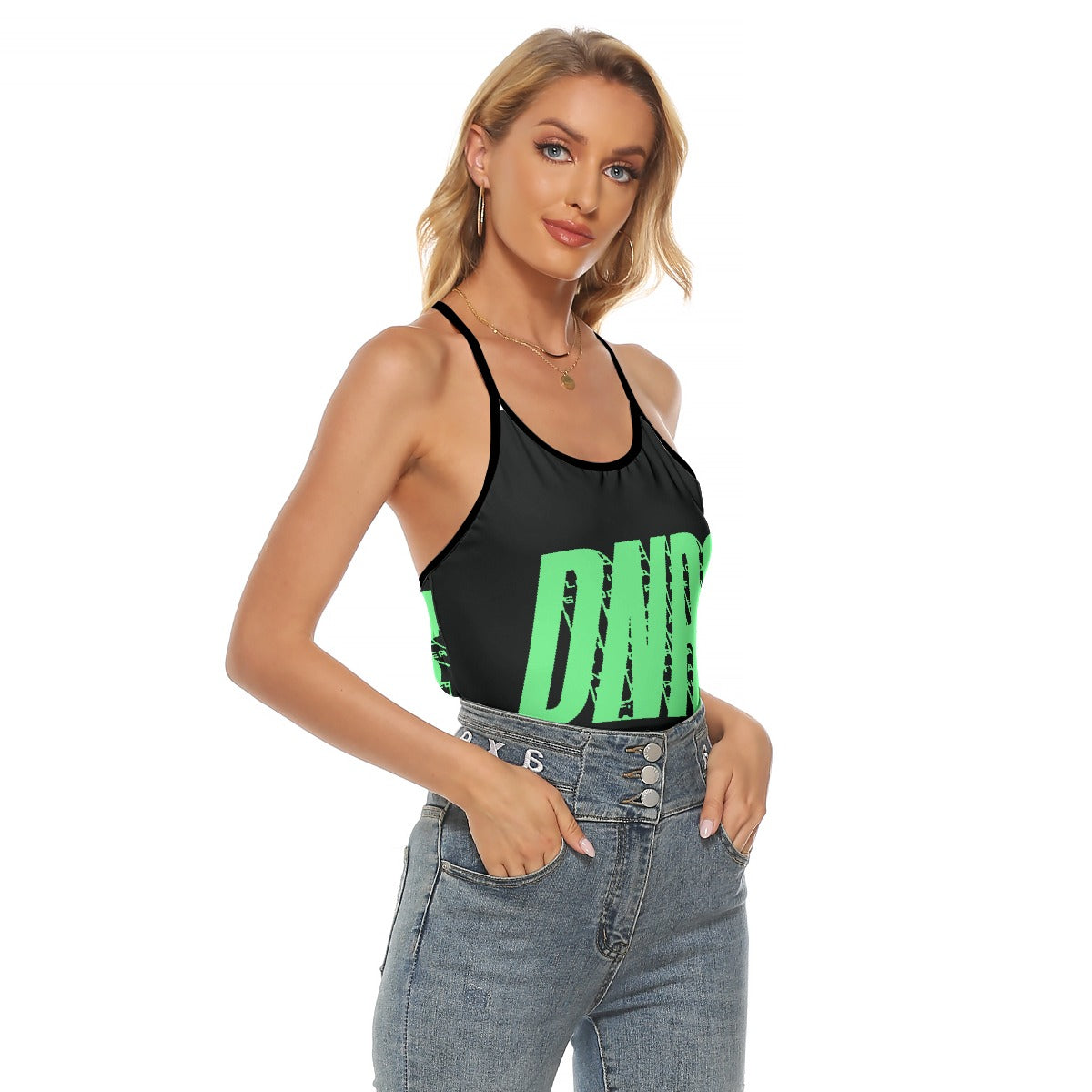 All-Over Print Women's Criss-Cross Open Back Tank Top