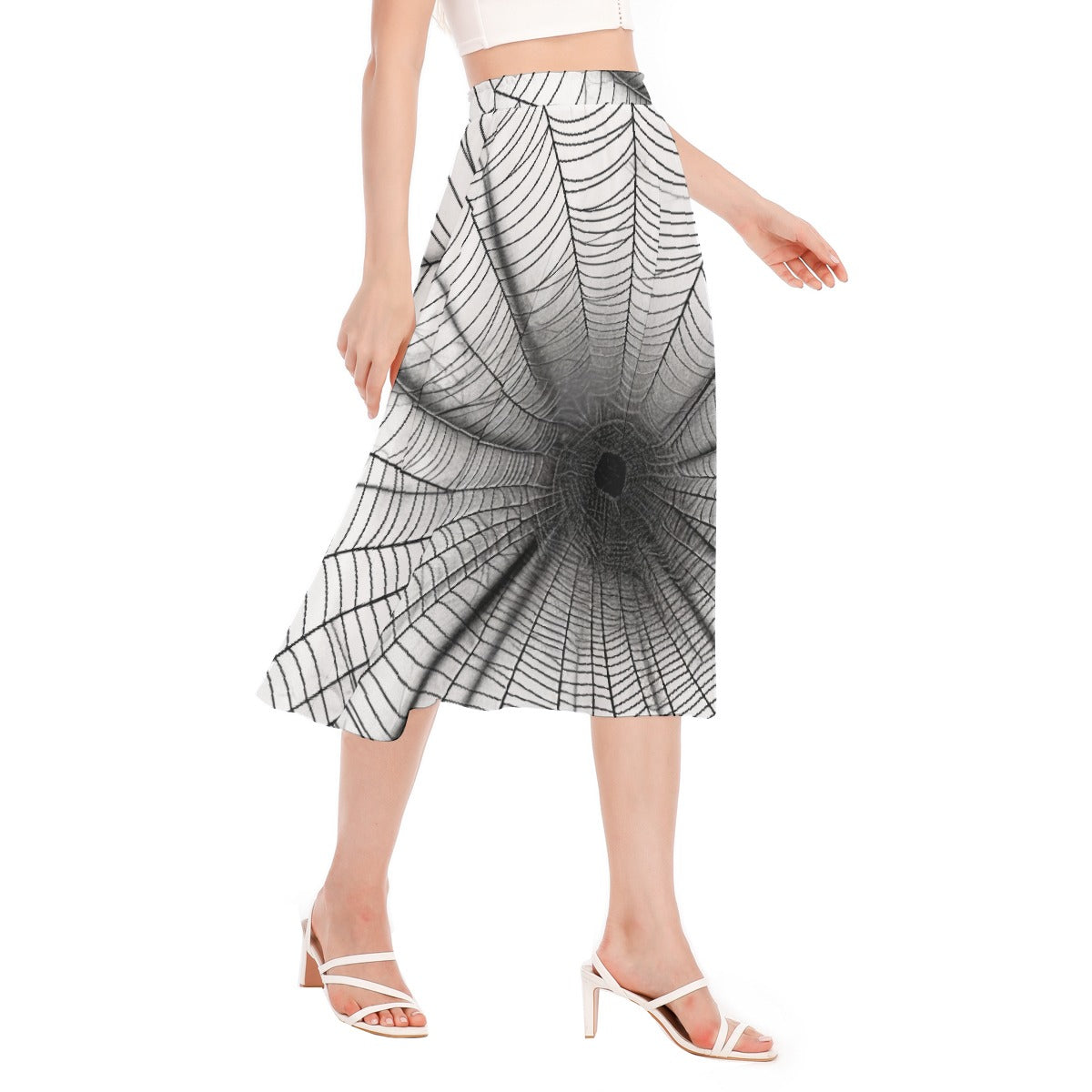 All-Over Print Women's Long Section Chiffon Skirt