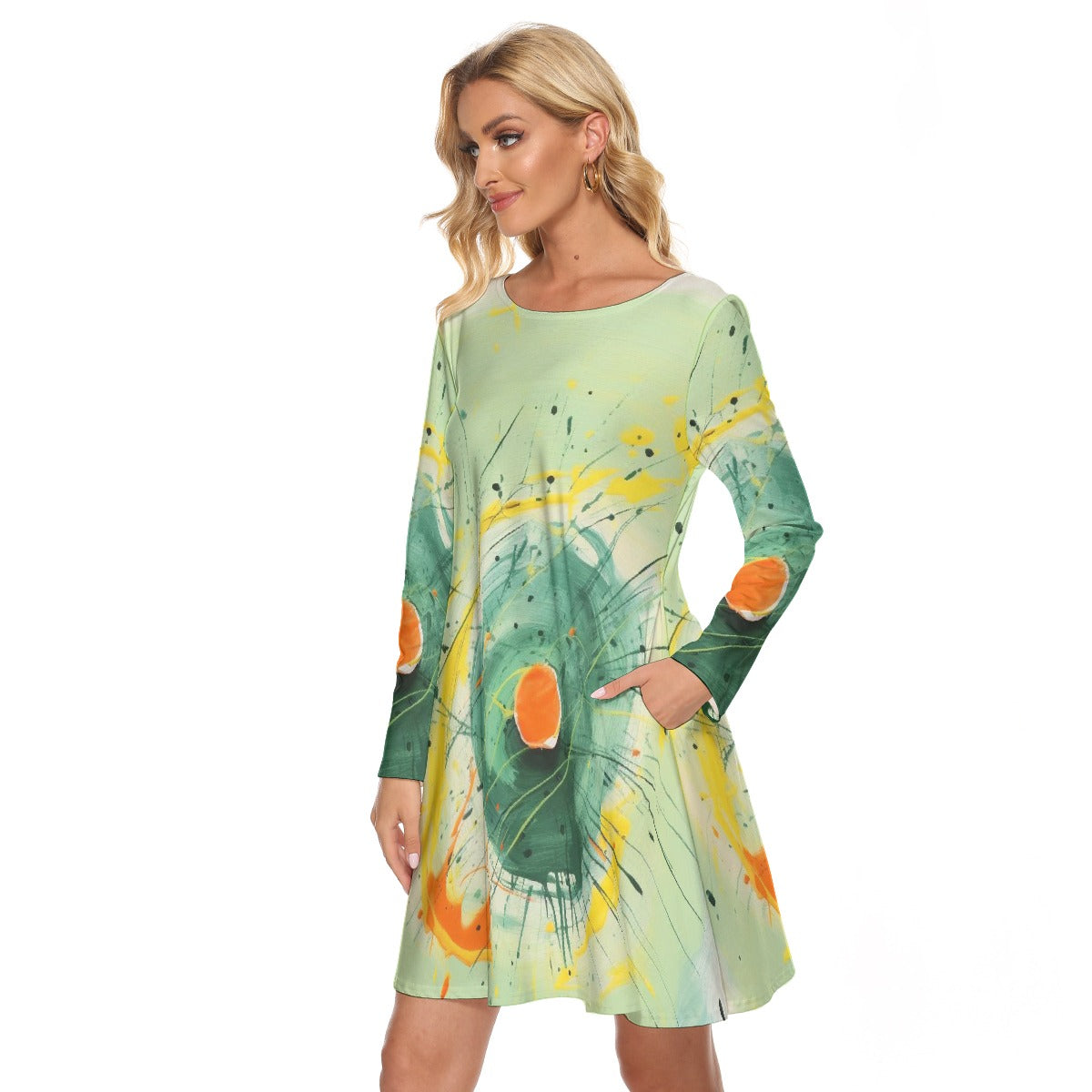 All-Over Print Women's Crew Neck Dress