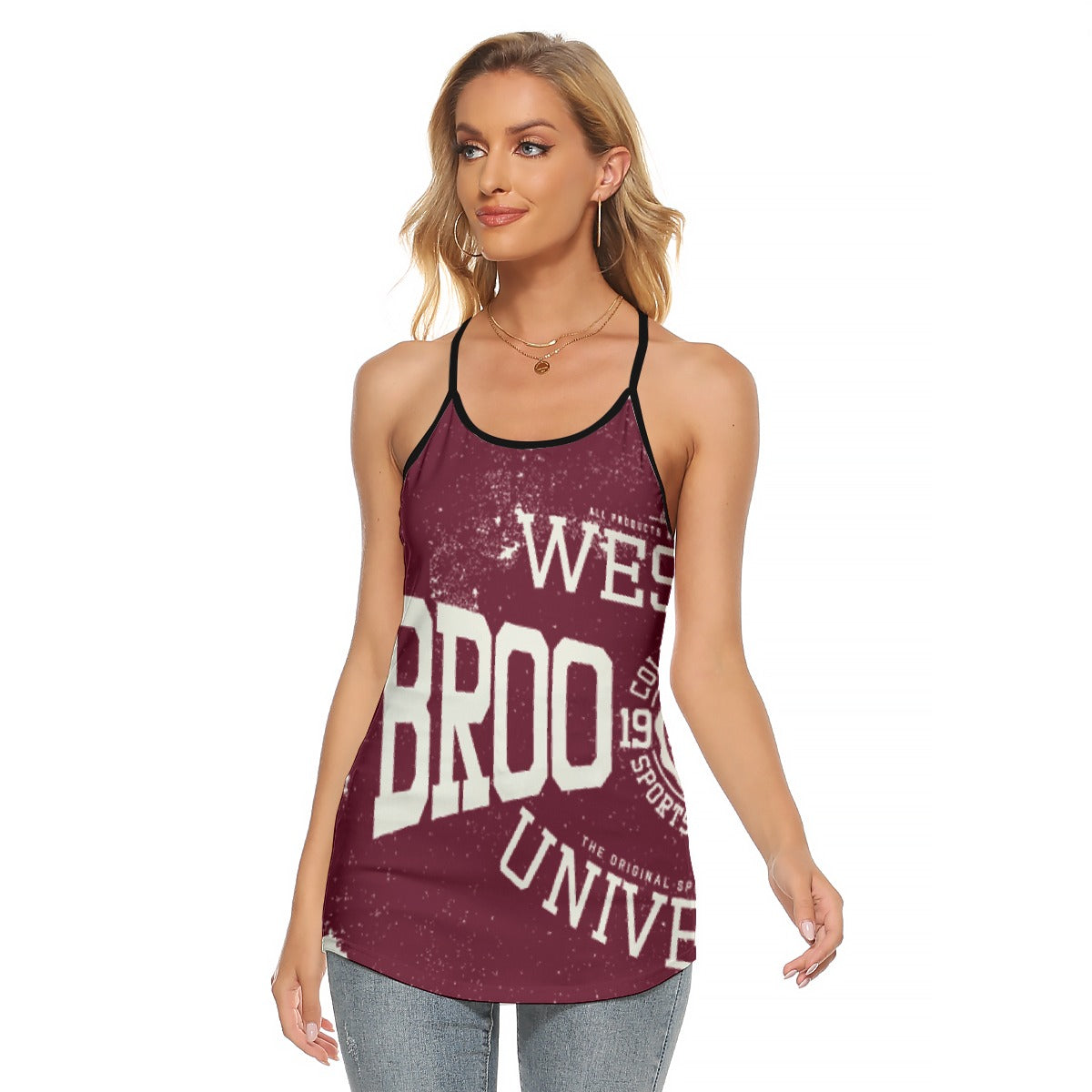All-Over Print Women's Criss-Cross Open Back Tank Top
