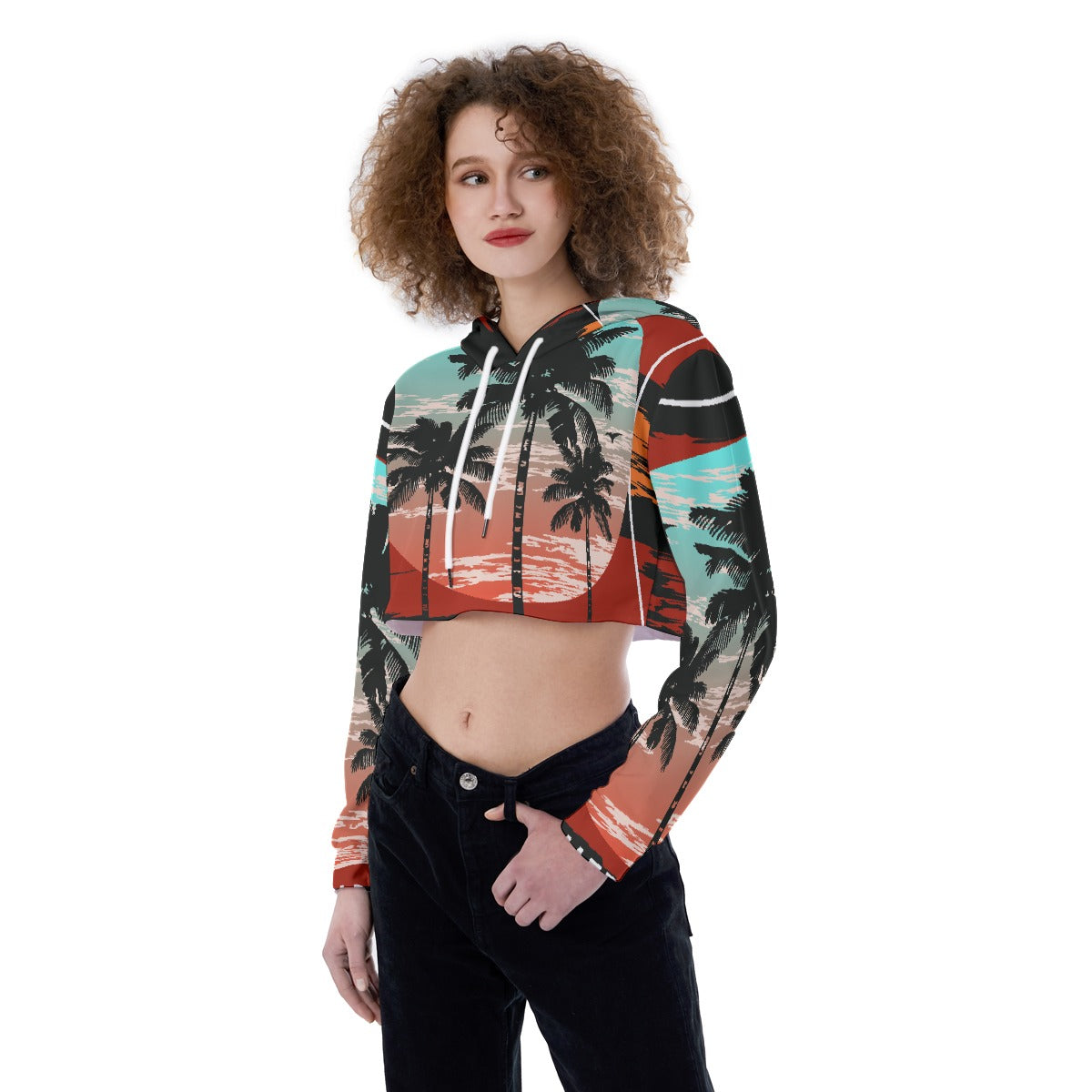 All-Over Print Women's Crop Top Hoodie