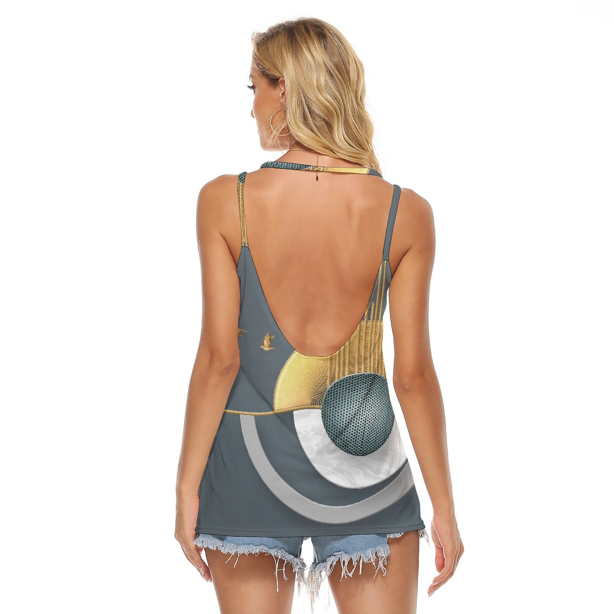 All-Over Print Women's Halter Top With Backless
