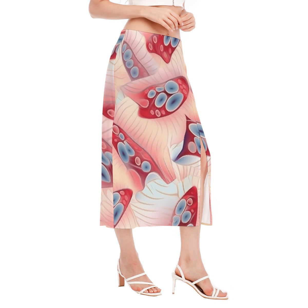 All-Over Print Women's High Slit Long Skirt
