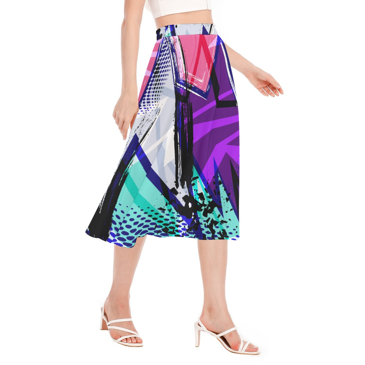 All-Over Print Women's Long Section Chiffon Skirt