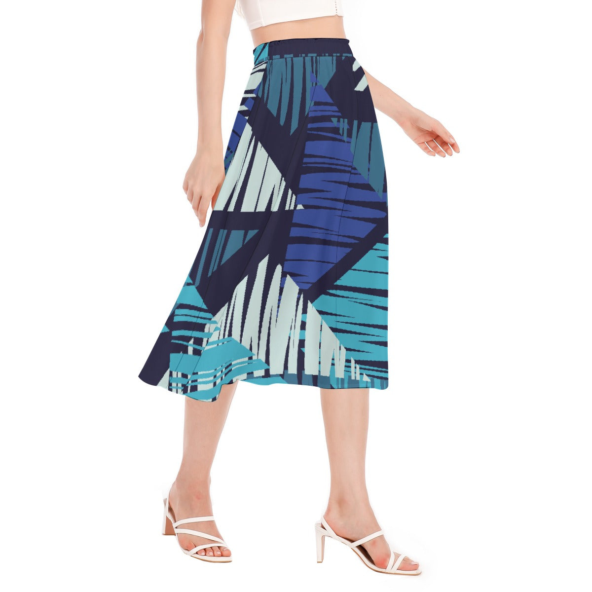 All-Over Print Women's Long Section Chiffon Skirt