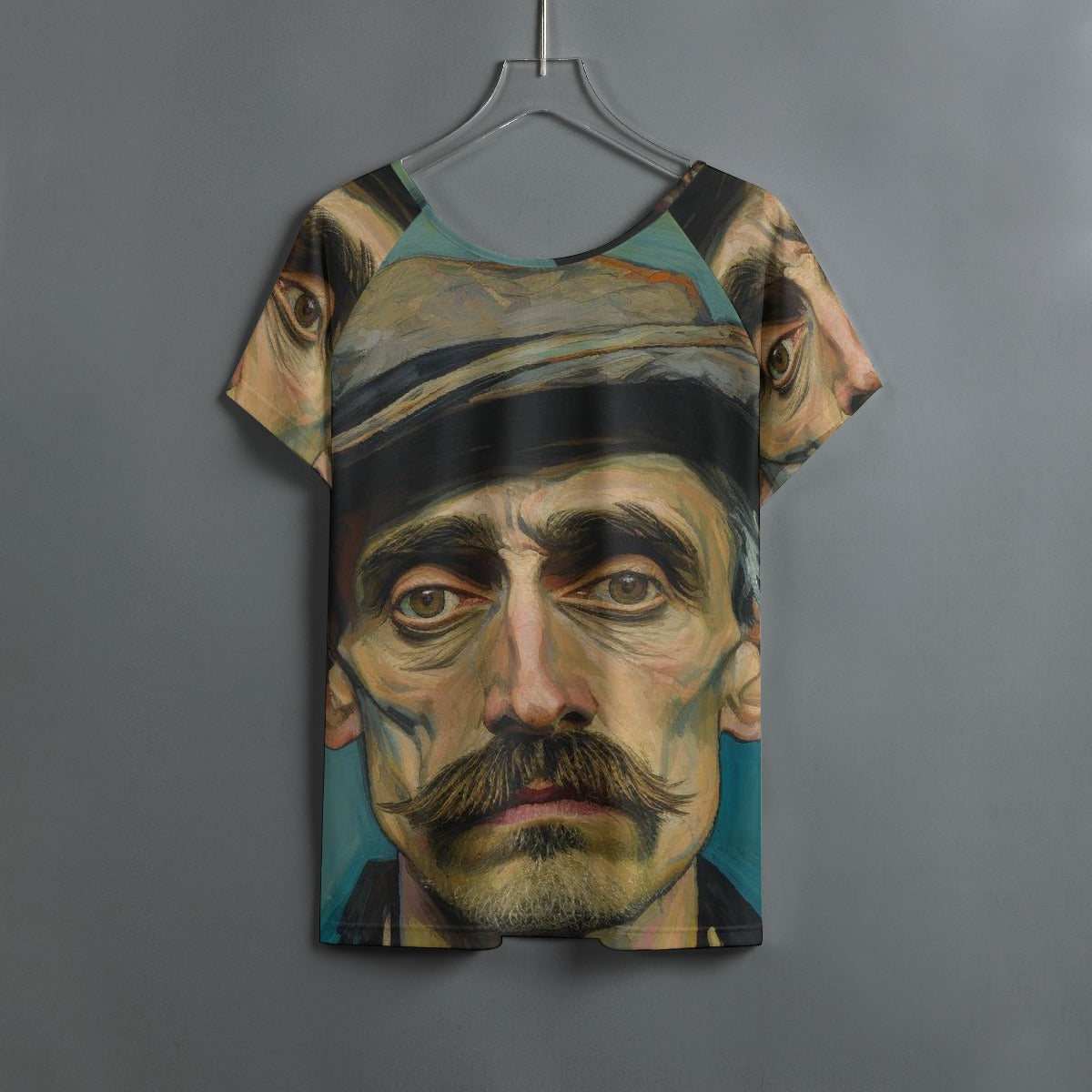 All-Over Print Women's Round Neck T-shirt With Raglan Sleeve