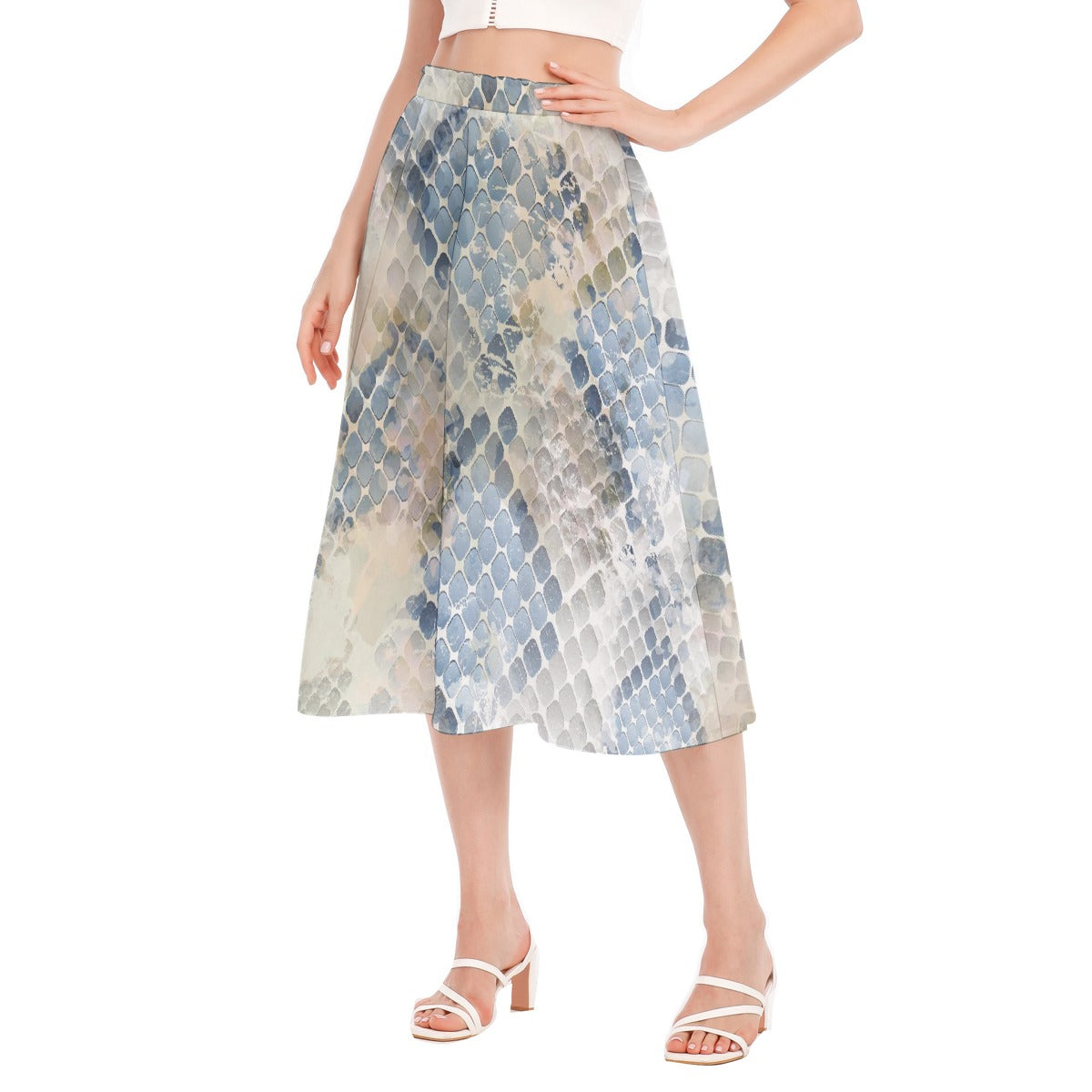 All-Over Print Women's Long Section Chiffon Skirt