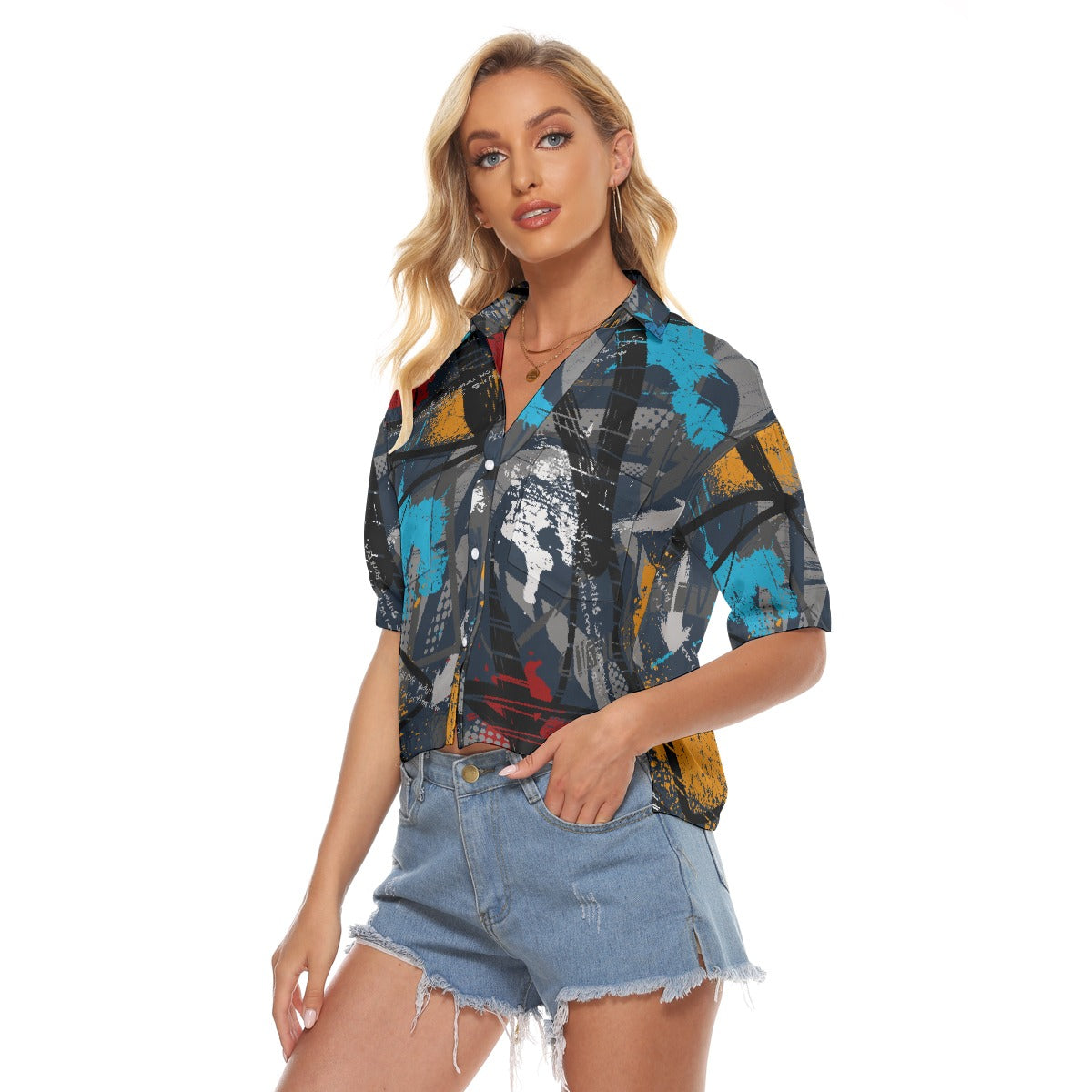 All-Over Print Women's V-neck Shirts