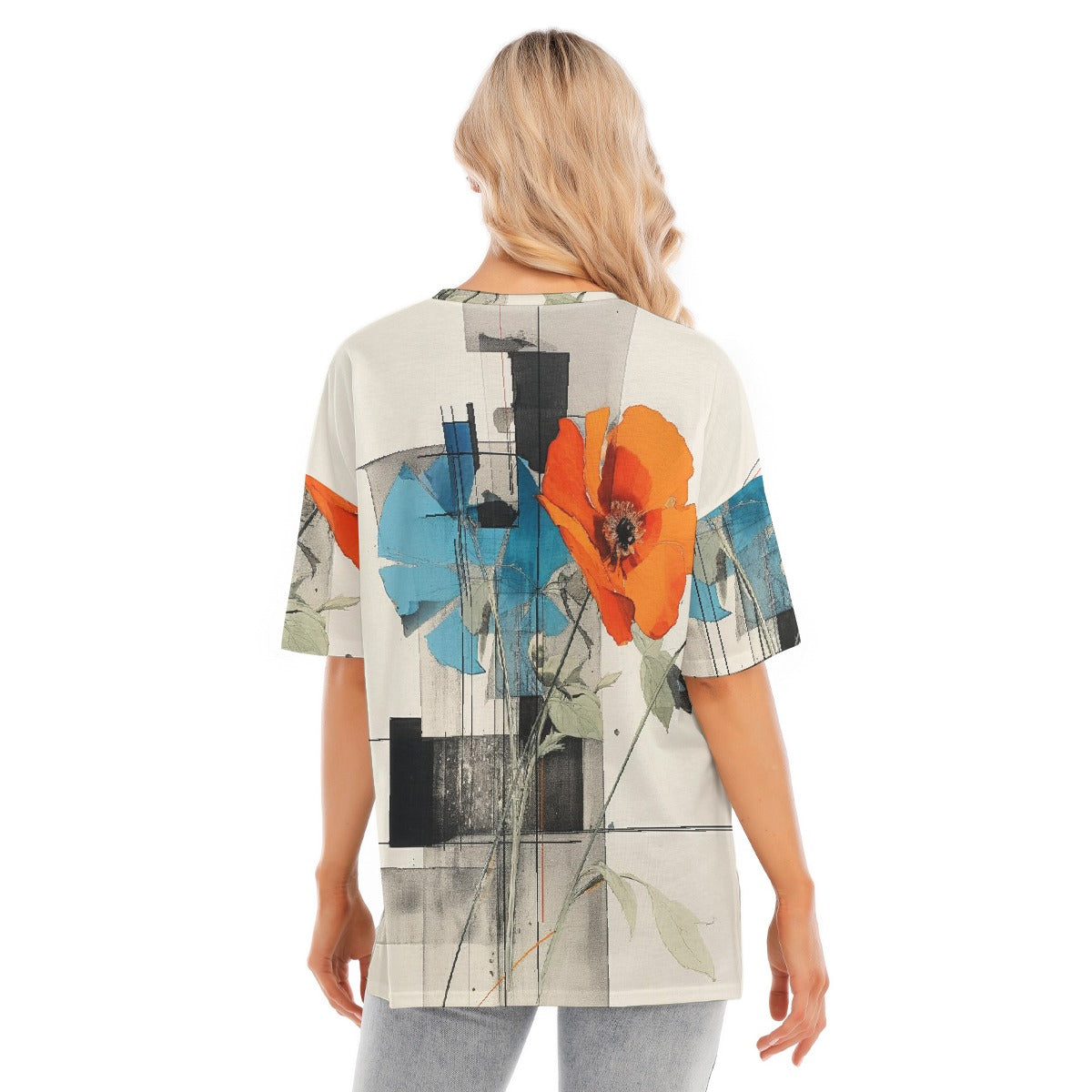 All-Over Print Women's Short Sleeves T-shirt With Hem Split