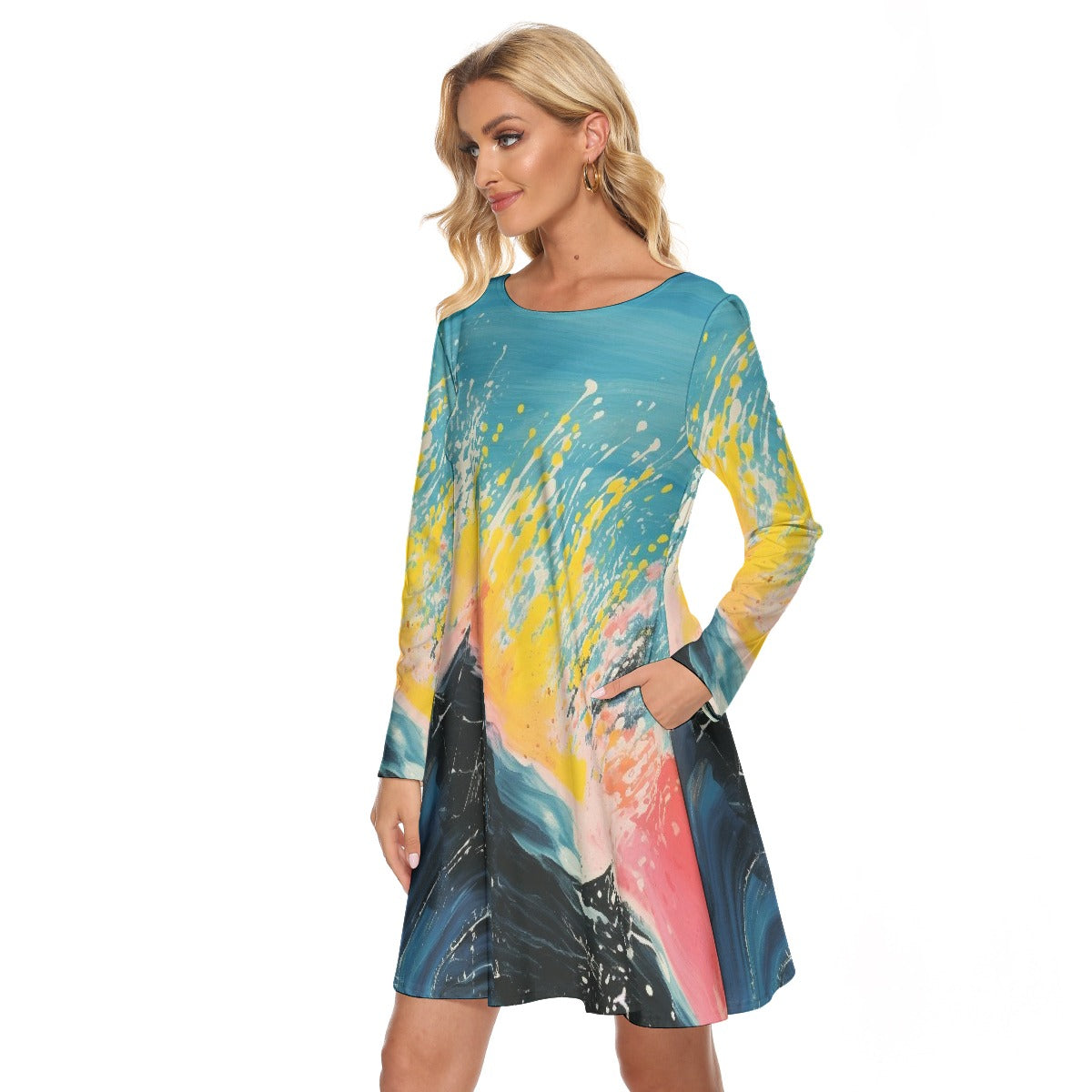All-Over Print Women's Crew Neck Dress