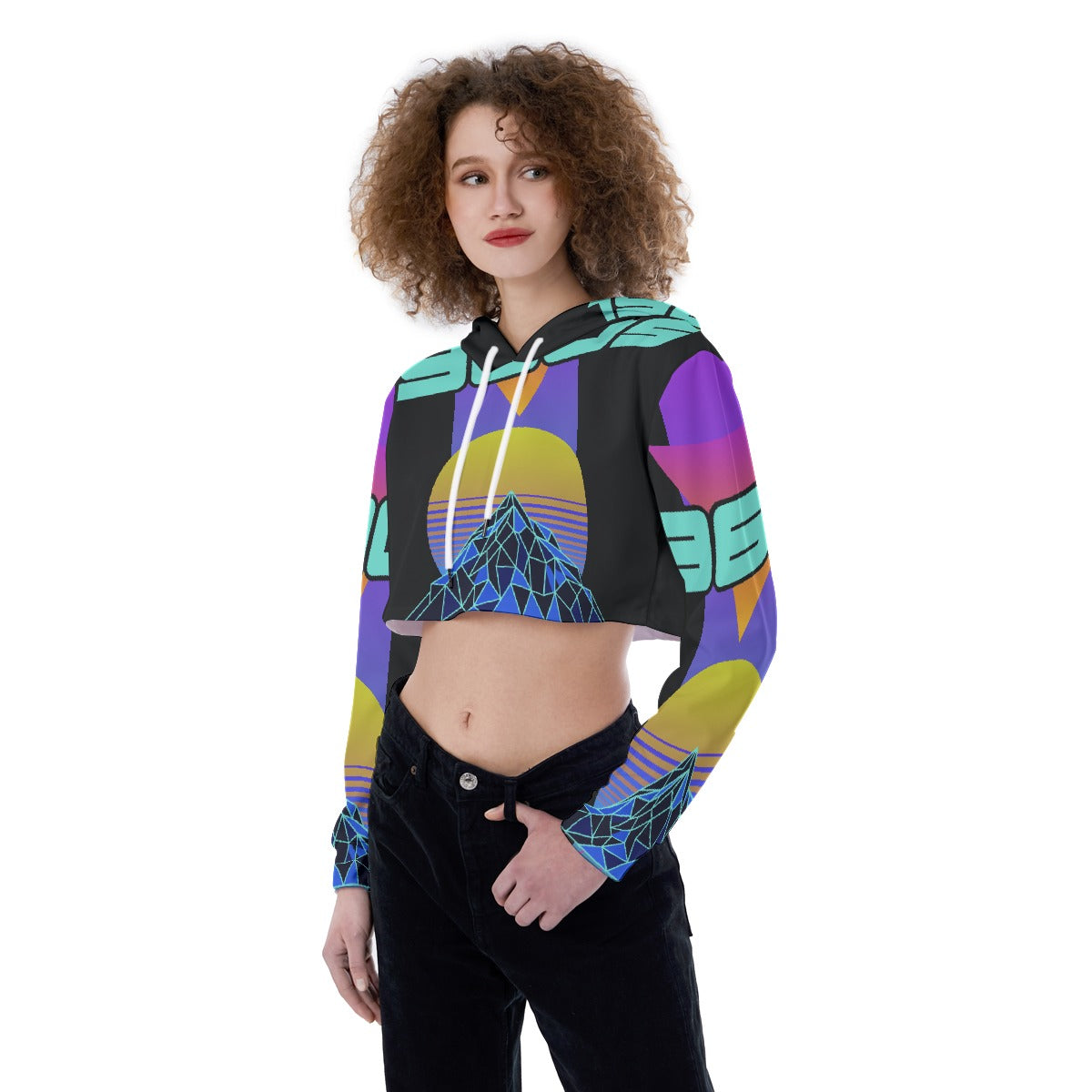All-Over Print Women's Crop Top Hoodie