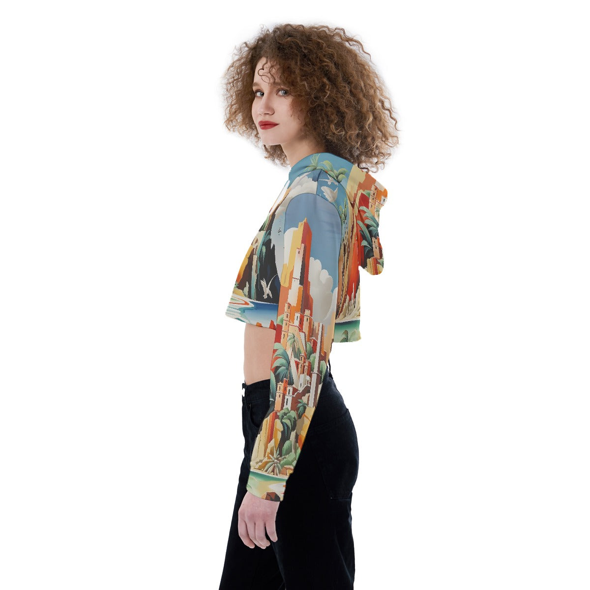 All-Over Print Women's Crop Top Hoodie