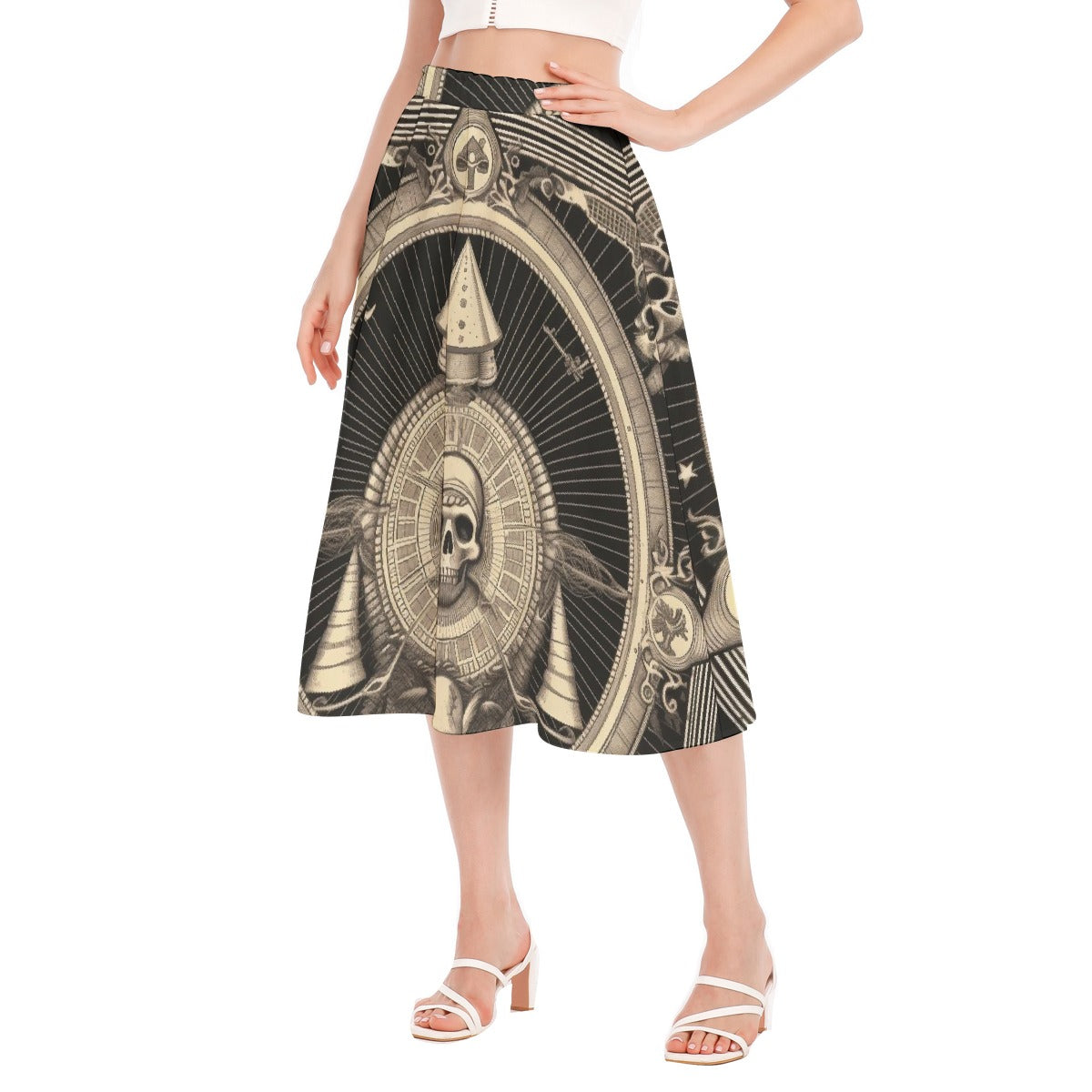 All-Over Print Women's Long Section Chiffon Skirt