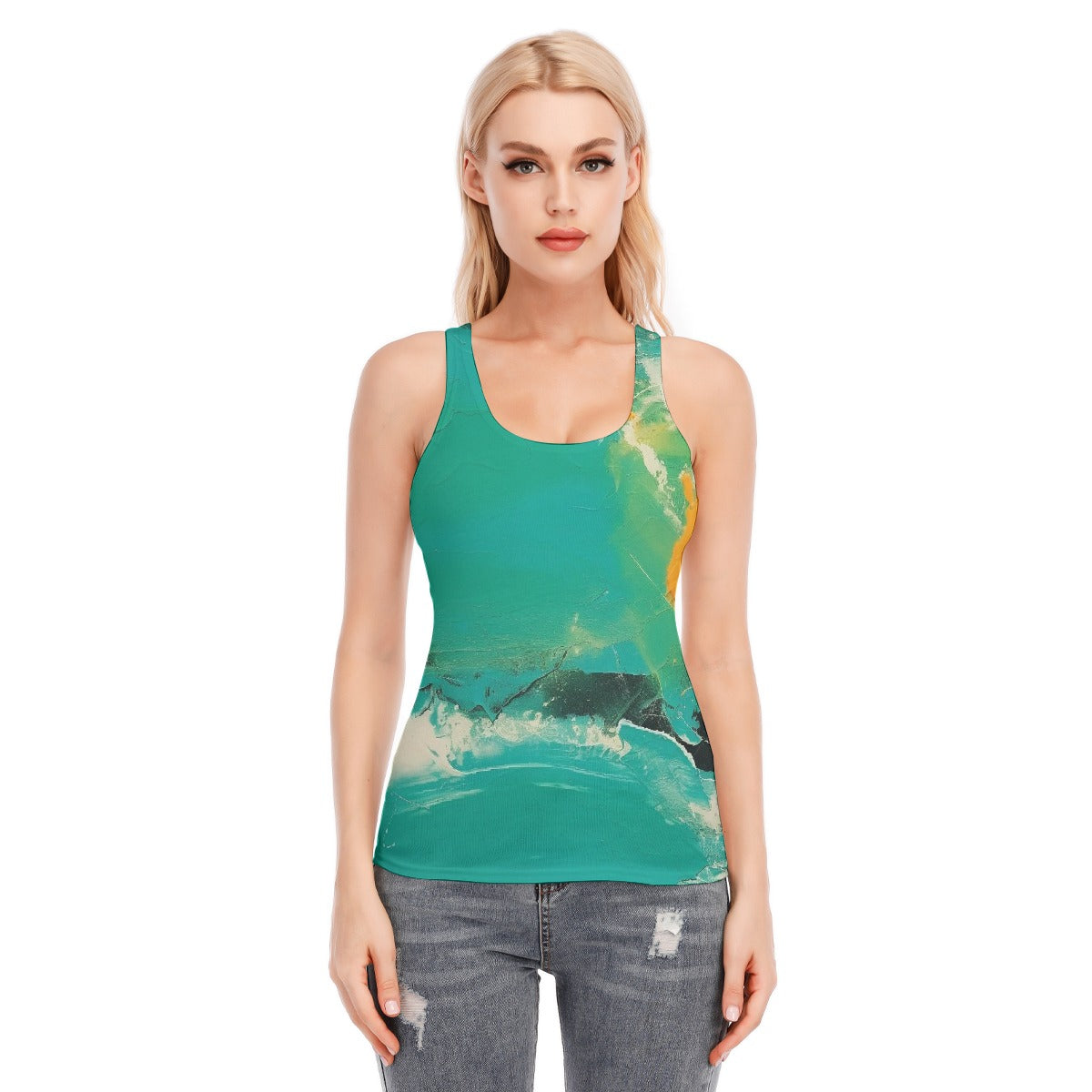 All-Over Print Women's Racer Vest | 190GSM Cotton