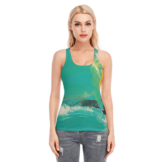 All-Over Print Women's Racer Vest | 190GSM Cotton