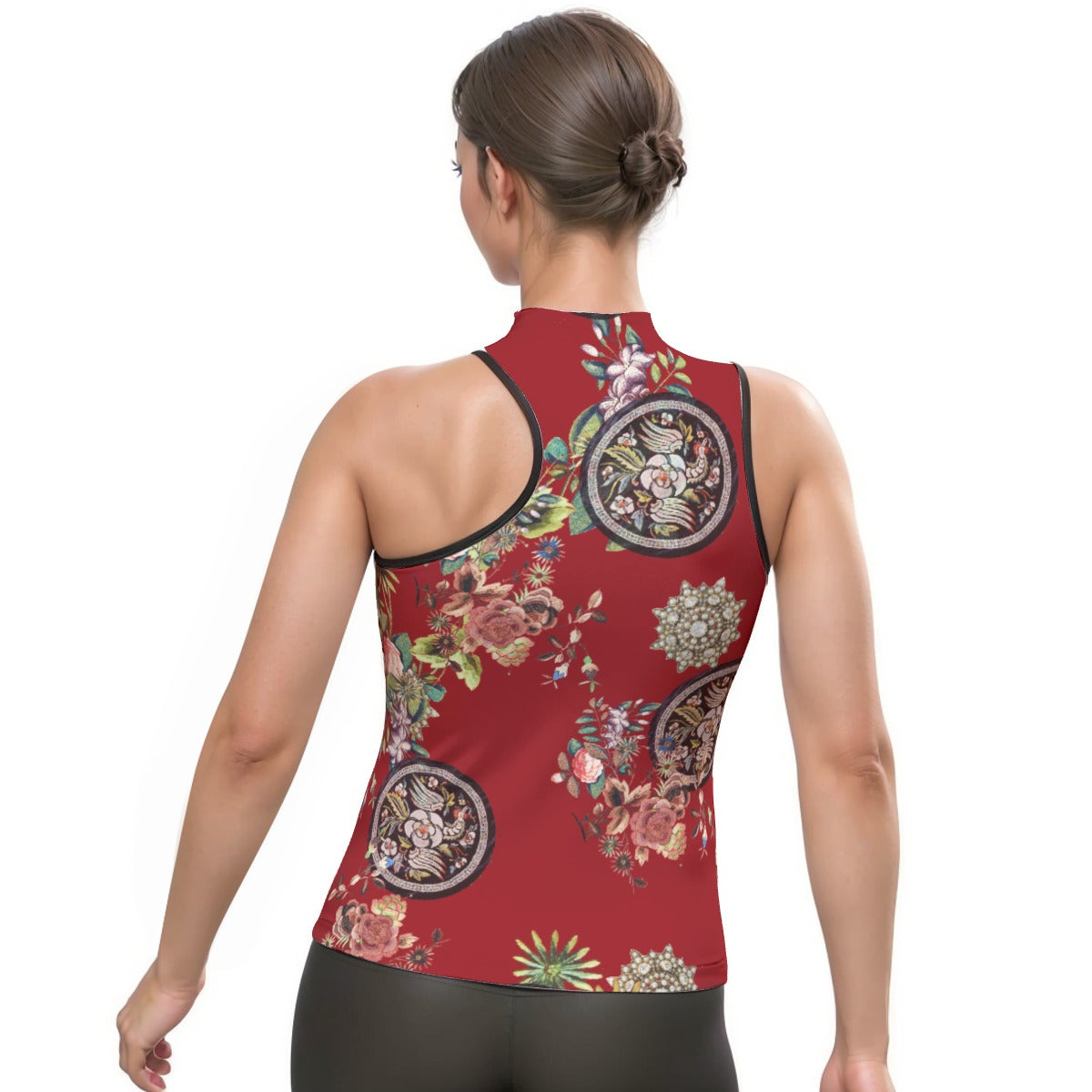 All-Over Print Women's Halter Sleeveless Asymmetrical Tank Top
