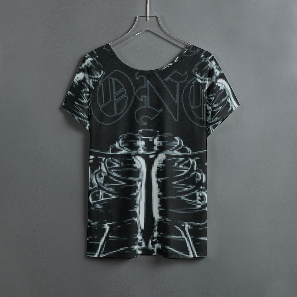 All-Over Print Women's Round Neck T-shirt With Raglan Sleeve