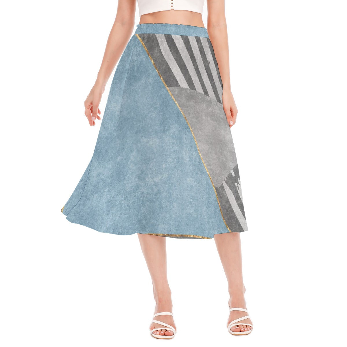 All-Over Print Women's Long Section Chiffon Skirt