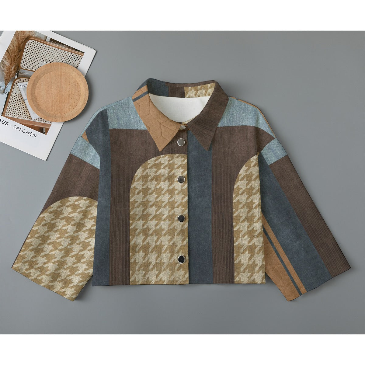 All-Over Print Women's Cropped Jacket | 245GSM Cotton