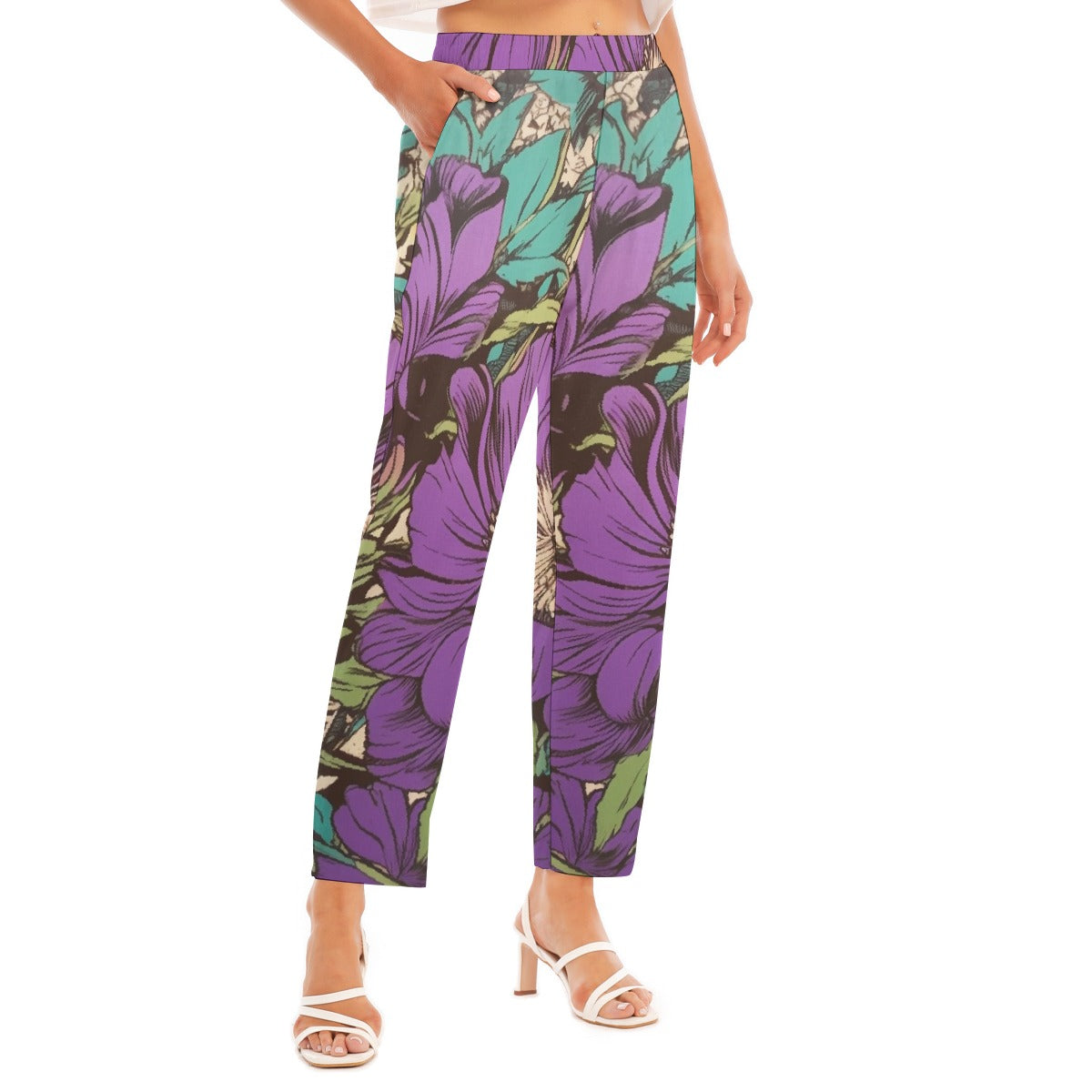 All-Over Print Women's Loose Straight-leg Pants