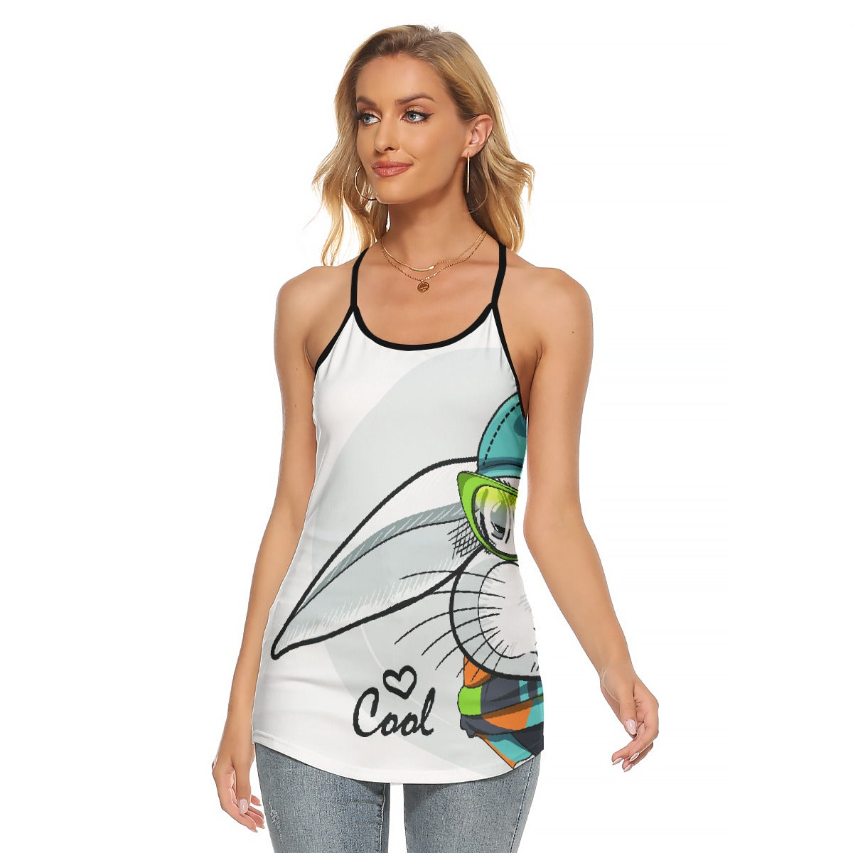 All-Over Print Women's Criss-Cross Open Back Tank Top