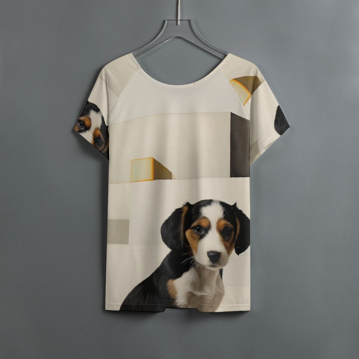 All-Over Print Women's Round Neck T-shirt With Raglan Sleeve