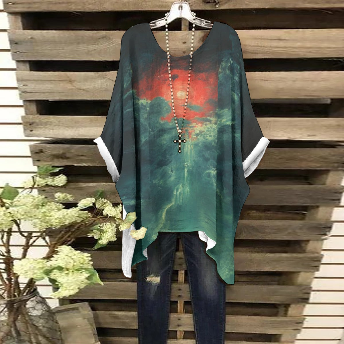 All-Over Print Women's Bat Sleeve Shirt