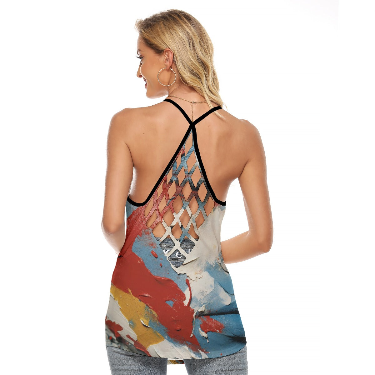 All-Over Print Women's Criss-Cross Open Back Tank Top