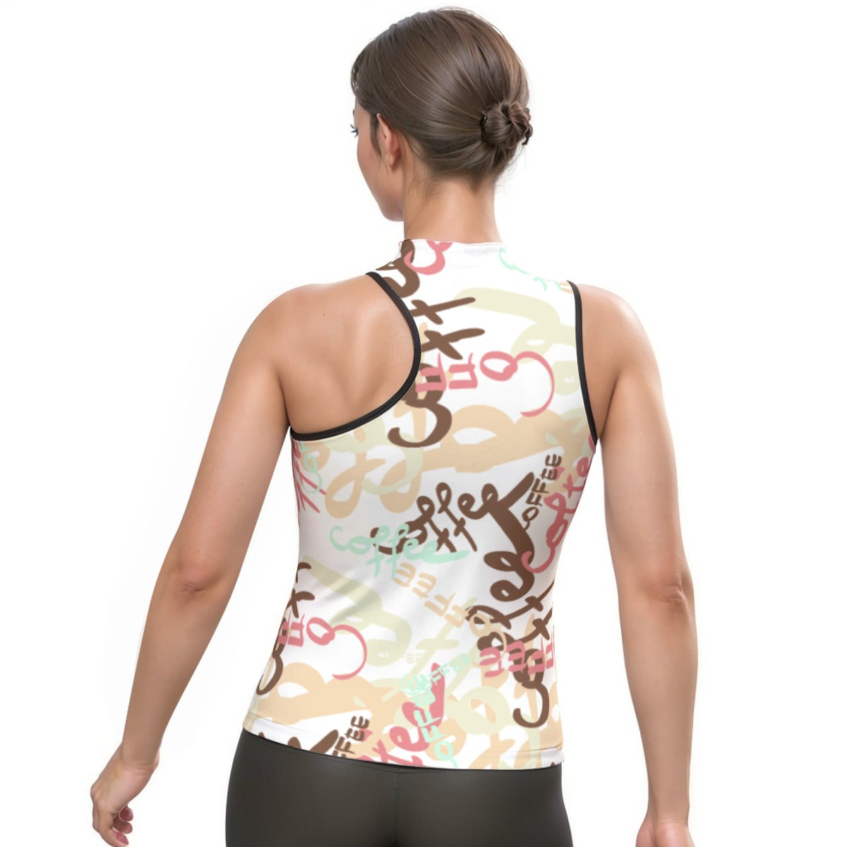 All-Over Print Women's Halter Sleeveless Asymmetrical Tank Top