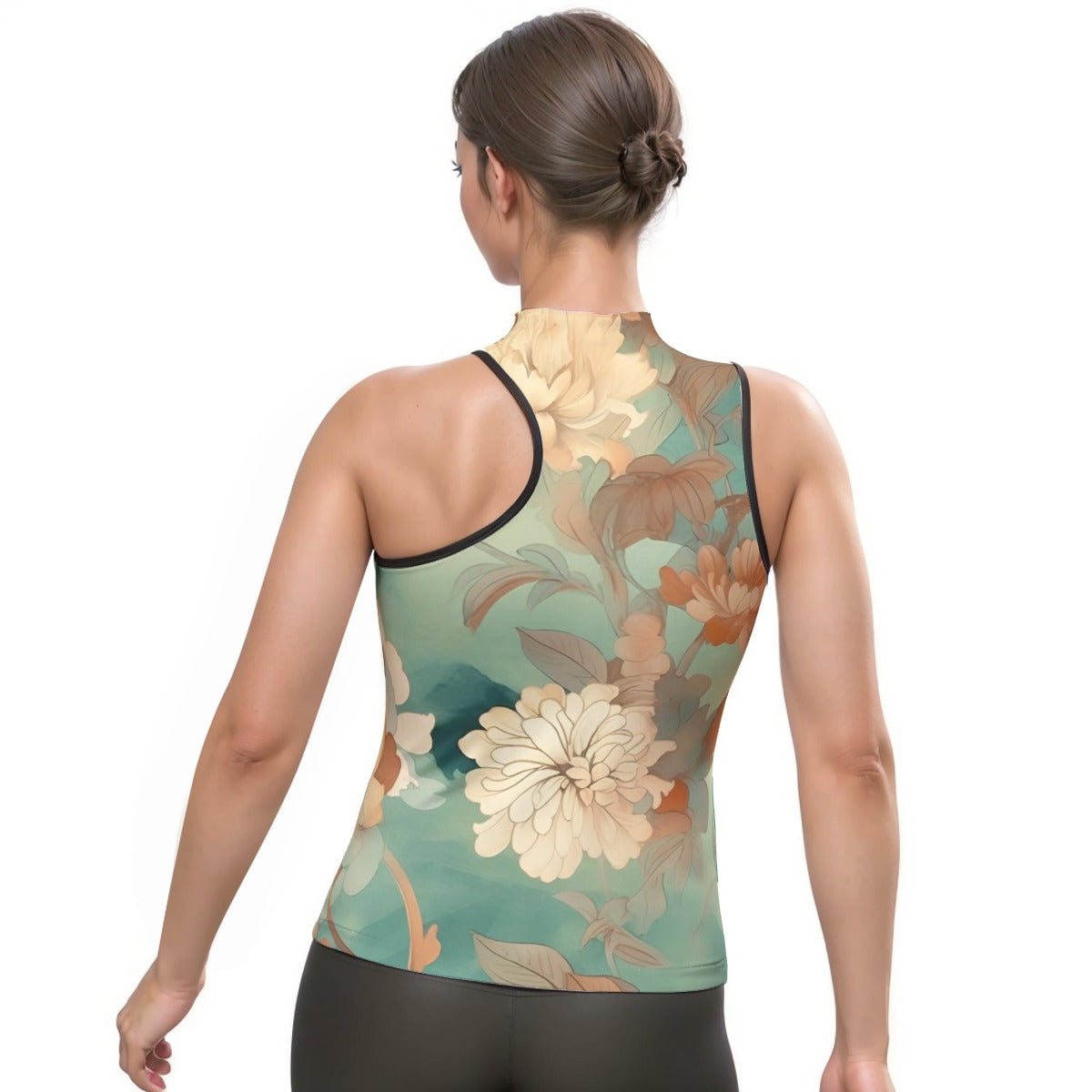 All-Over Print Women's Halter Sleeveless Asymmetrical Tank Top