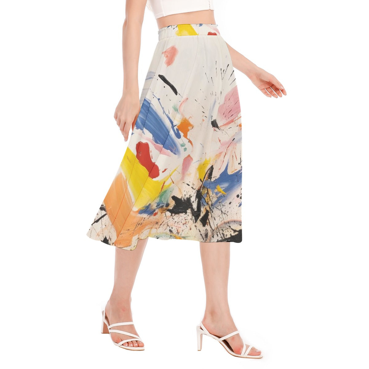 All-Over Print Women's Long Section Chiffon Skirt